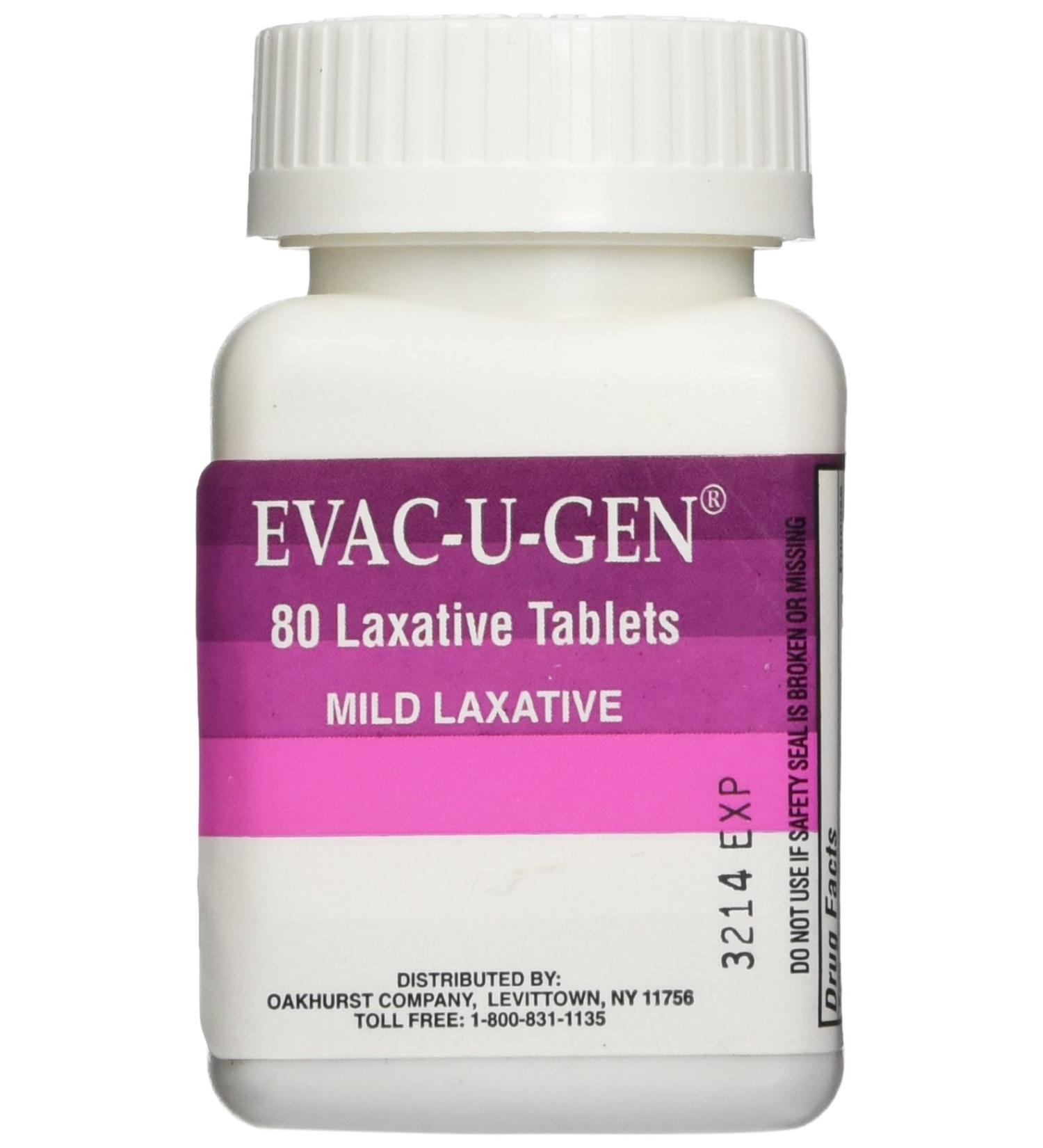 Evac U Gen Mild Laxative Tablets 80 Count - Gentle Relief for Constipation - Buy Online on GoSupps.com