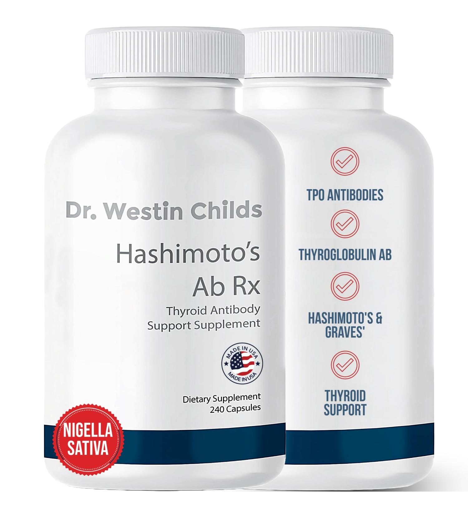 Dr. Westin Childs Hashimoto s Ab Rx | Organic Black Cumin Seed Nigella Sativa for Immune Thyroid Antibody Support Digestion TPO & Thyroglobulin Omega 6 7 8 Thymoquinone Selenium - 120 ct - Buy Online on GoSupps.com