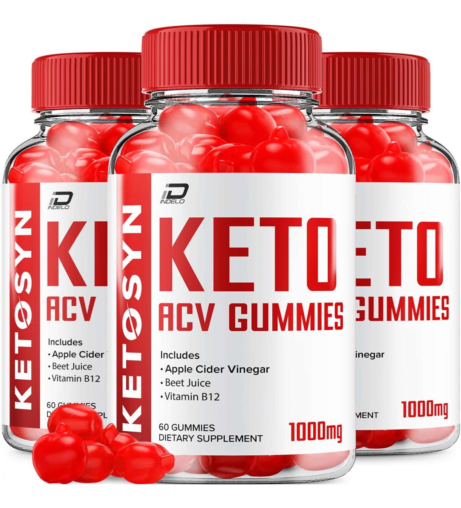 Ketosyn ACV Gummies - Advanced Formula | Fast Acting Extra Strength B12 | 3 Pack (180 Gummies) - Reviews & Benefits - Buy Online on GoSupps.com