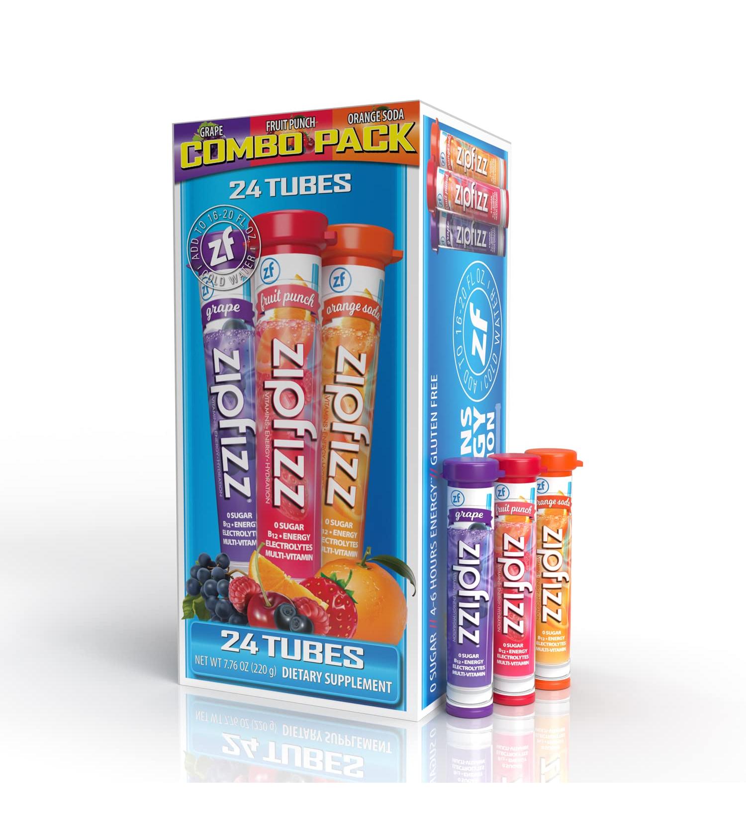 Zipfizz Electrolyte Hydration Powder with B12 - 24 Pack Combo | Energy Drink Mix with Multivitamin | 24 Count Pack - Buy Online on GoSupps.com