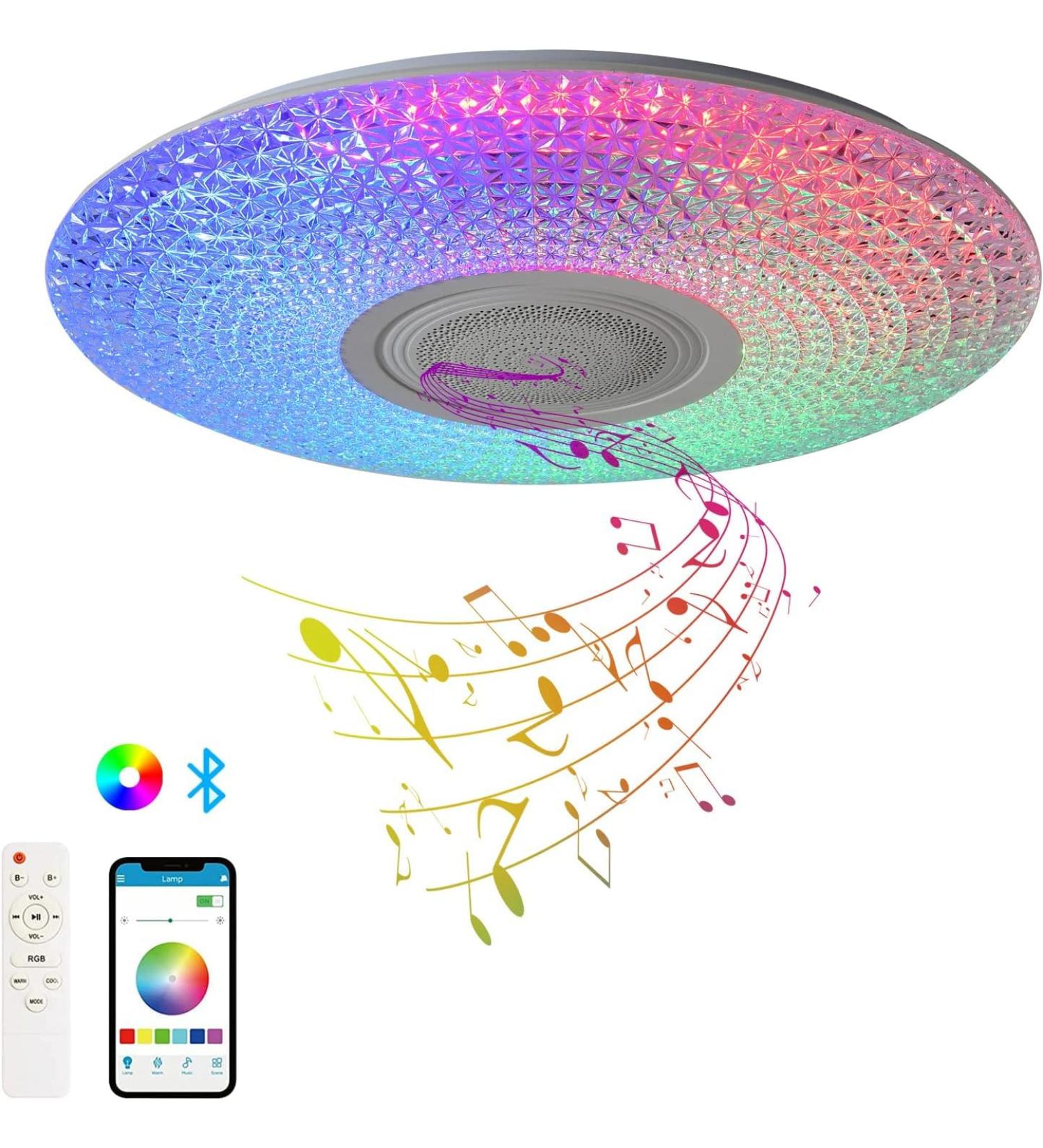 WYQSX 36W Bluetooth Ceiling Lamp - Dimmable RGB LED Light for Children's Room & Living Room - Remote & App Control 38cm - Buy Online on GoSupps.com