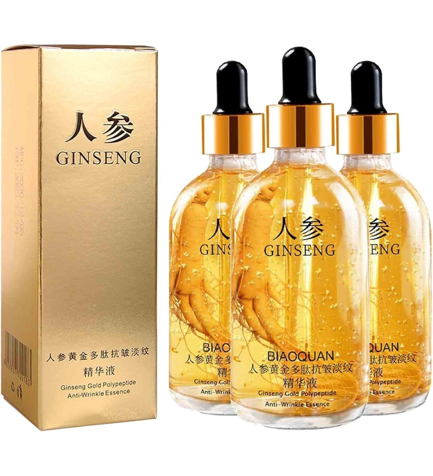 Chitaaksh Gold Ginseng Face Serum with Niacinamide & Polypeptides Anti-Wrinkle Brightening & Moisturizing Facial Serum Set of 3 - Buy Online on GoSupps.com