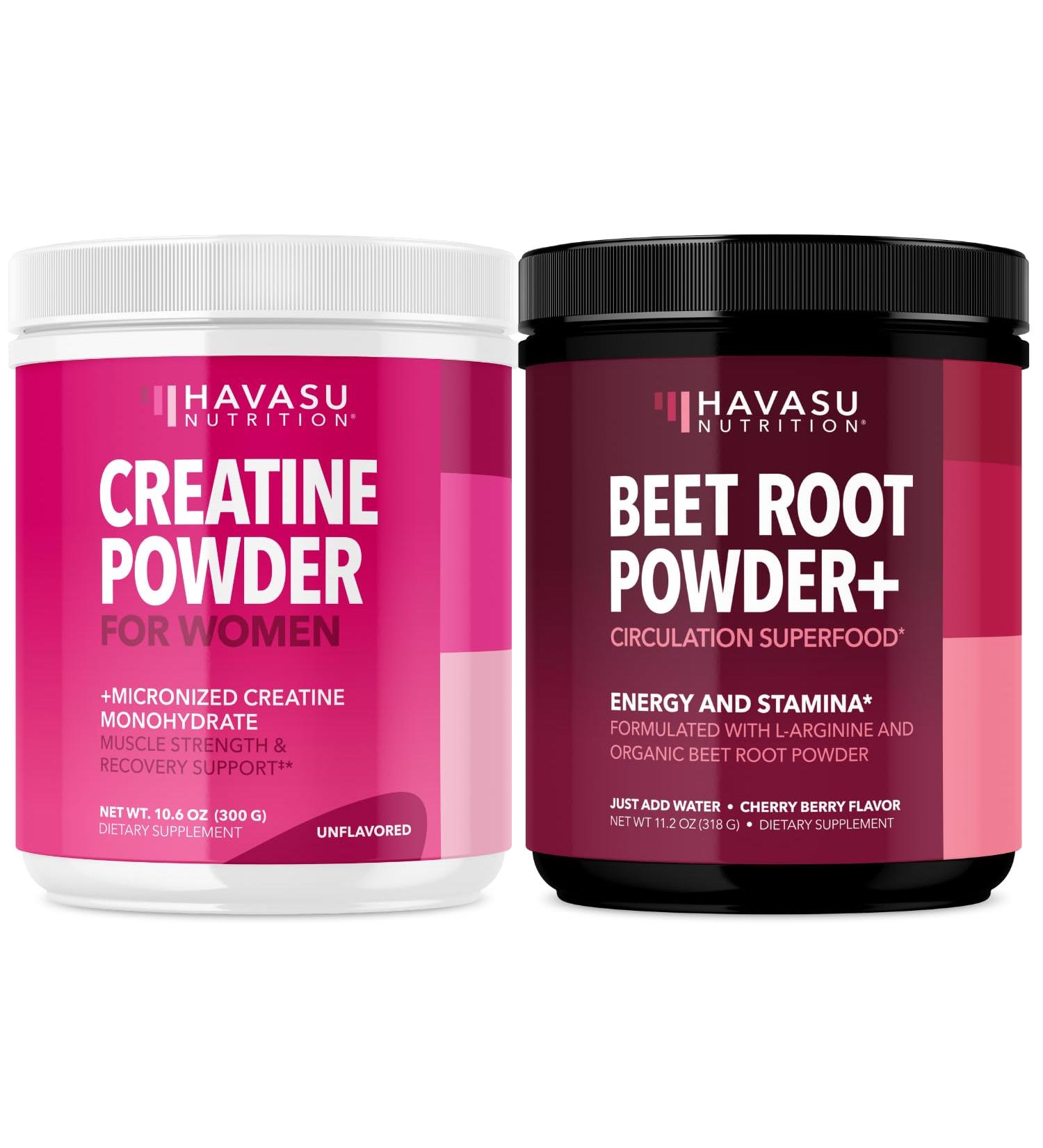 HAVASU NUTRITION Creatine Powder for Women + Beet Root Powder: Post Workout Recovery Bundle - Buy Online on GoSupps.com