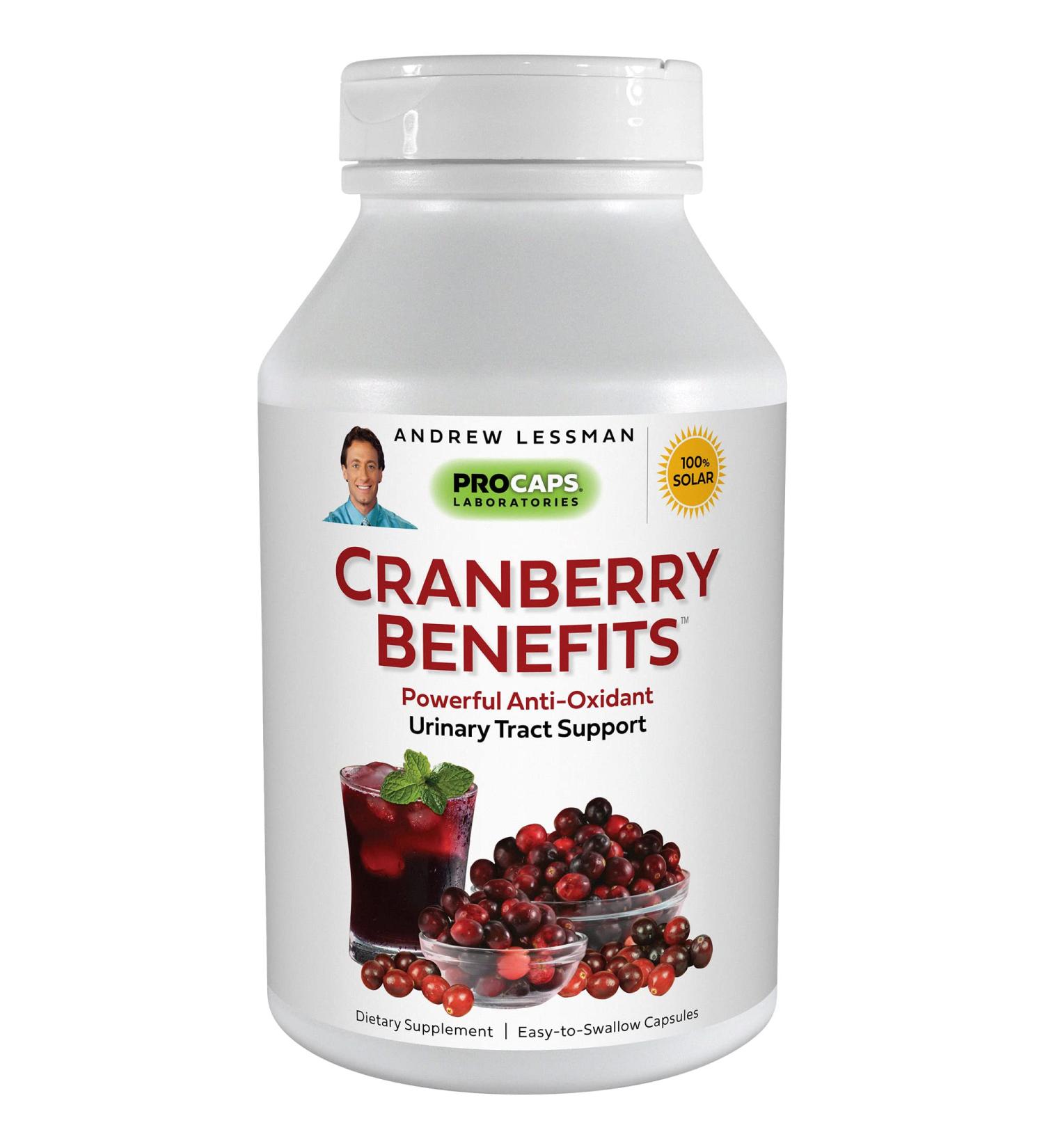 ANDREW LESSMAN Cranberry Benefits 180 Capsules - Supports Bladder & Kidney Health - High Potency Concentrate - 180 Count - Buy Online on GoSupps.com