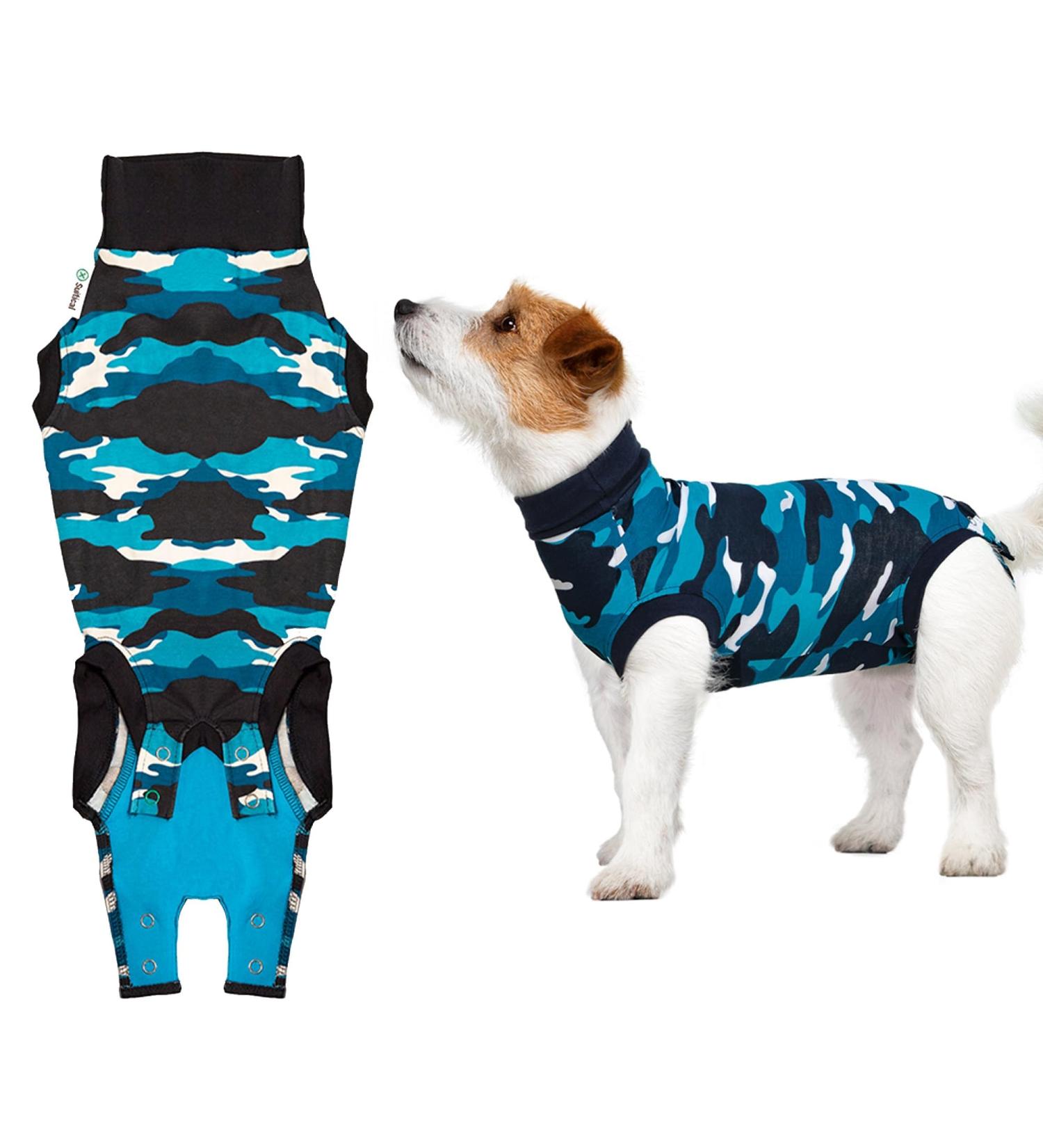 Suitical Recovery Suit for Dogs | XXXS Blue Camouflage - International Shipping Available - Buy Online on GoSupps.com