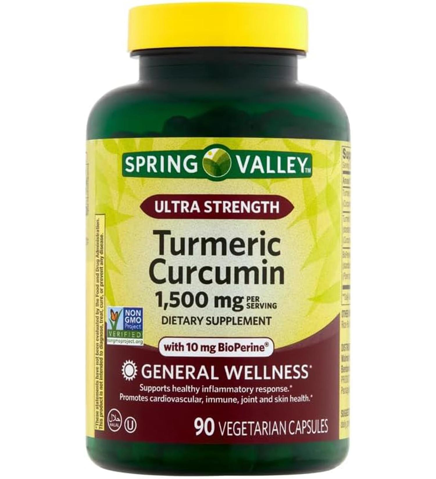 4 TOP CARE Turmeric Curcumin General Wellness Dietary Supplement Vegetarian Capsules 1 500 mg 90 Count - Buy Online on GoSupps.com