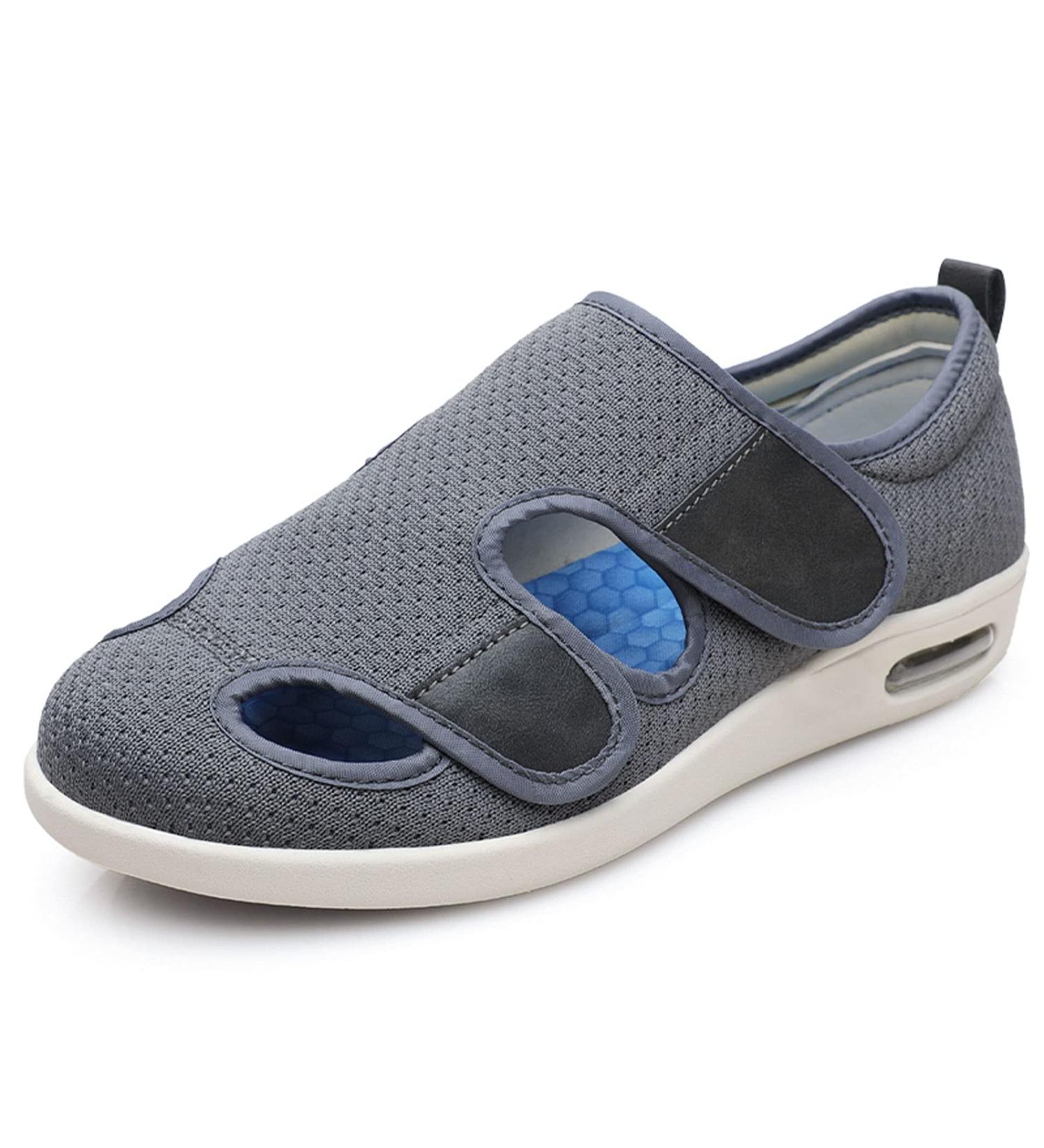Shop Wygwlg Men's & Women's Diabetic Shoes | Adjustable Edema Sandals for Swollen Feet | Large Size Comfy Support in Dark Gray - Buy Online on GoSupps.com