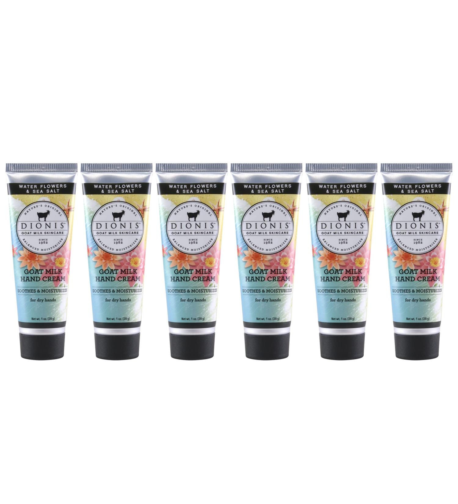 Dionis Goat Milk Skincare Hand Cream (Water Flowers & Sea Salt 1 oz) 6 pack