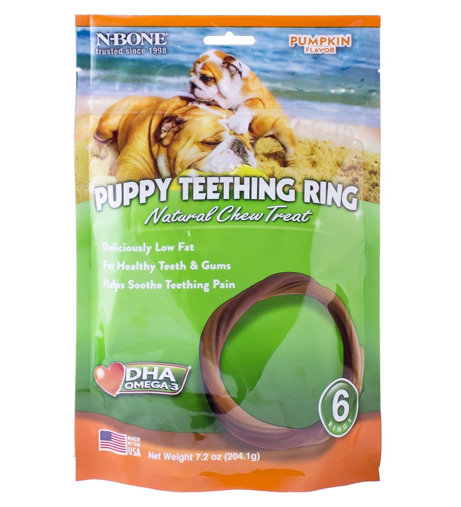 N-Bone Puppy Teething Ring Pumpkin Flavor 12 Pack - Natural Teething Solution for Puppies - Buy Online on GoSupps.com