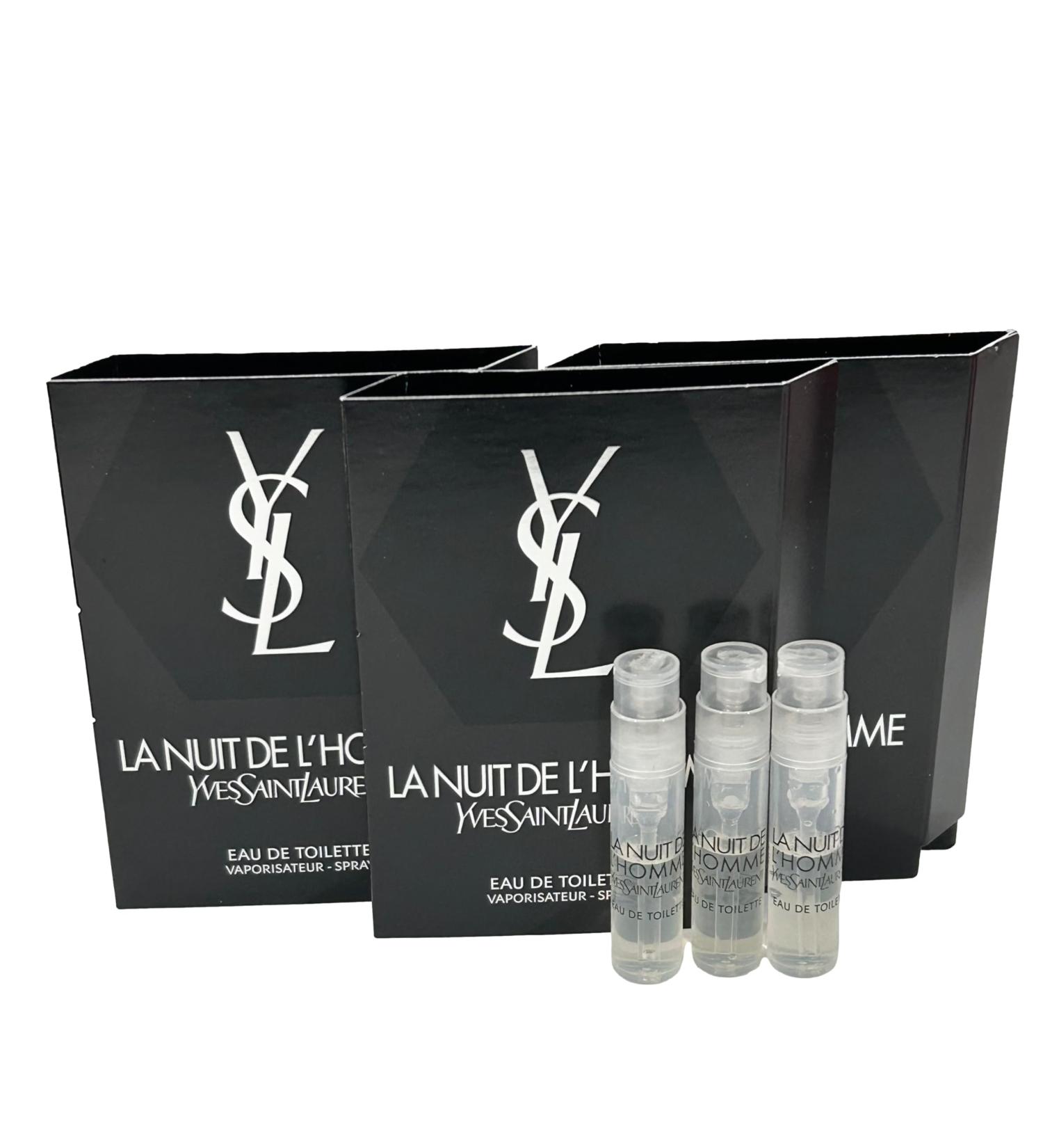 YVES SAINT LAURENT YSL LA NUIT DE L'HOMME EDT MEN Sample Perfume Spray Trial Size Partially Filled Vials 1.2 ml / 0.04 fl oz (set of 3) Black - Buy Online on GoSupps.com