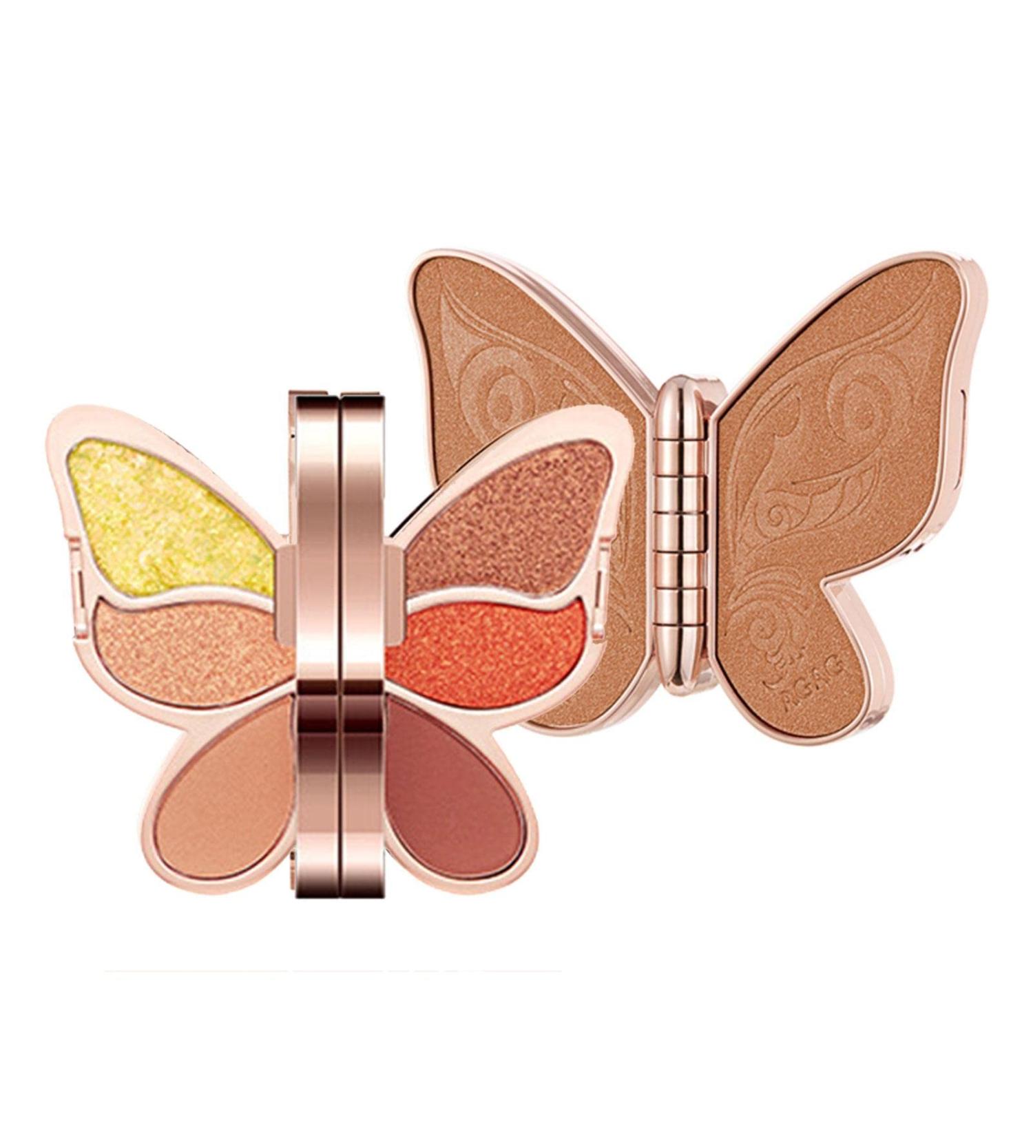 6 Colors Eyeshadow Palette | High Pigmented Matte Glitter Eye Makeup Long Lasting Waterproof | Waterproof Eye Makeup with Butterfly Shape Travel Size Lucky Koi Color - Buy Online on GoSupps.com