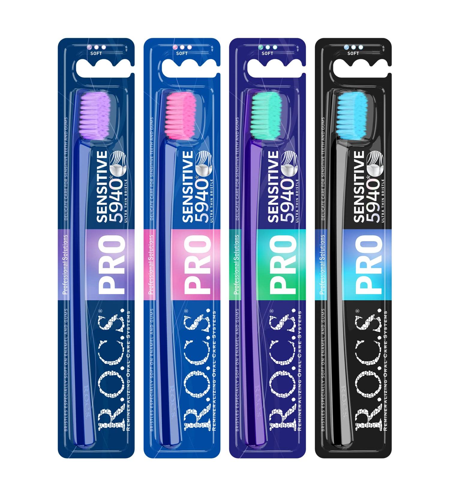 ROCS Toothbrush PRO Sensitive | Extra Soft Bristles for Sensitive Teeth - Best eCommerce for International Shipping - Buy Online on GoSupps.com