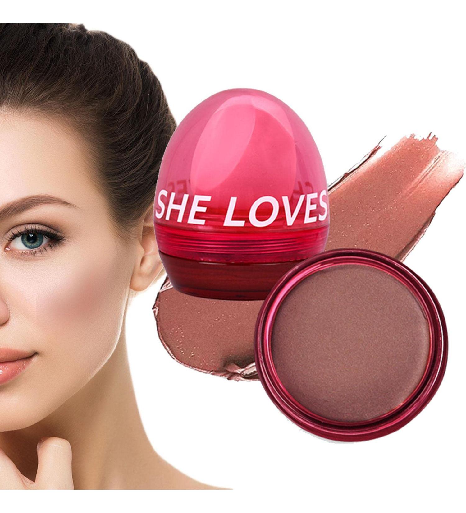 Blush Makeup | Soft Cream Face Blusher with Makeup Sponge - Products Teen Girls Cosmetics for Home Shopping Gathering Dating Traveling Working Huyath 03# Dry Rose - Buy Online on GoSupps.com