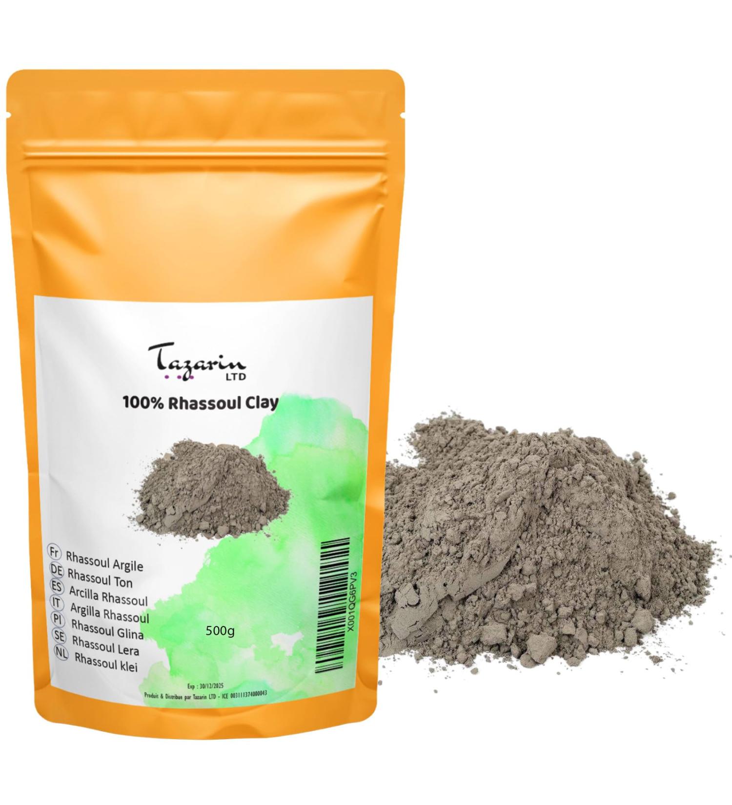 500g Rhassoul Powder - Purifying Clay - Face Hair & Skin Mask and Care - Origin: Morocco - 100% Natural Pure Hypoallergenic and No Additives - Buy Online on GoSupps.com