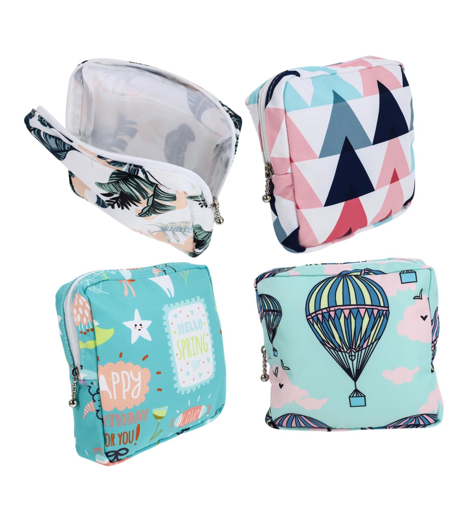 PLAFOPE 4pcs Sanitary Napkin Storage Bag - Multi-function Organizer for Teens and Nursing Moms | Tampon Purse & Makeup Organiser - Buy Online on GoSupps.com