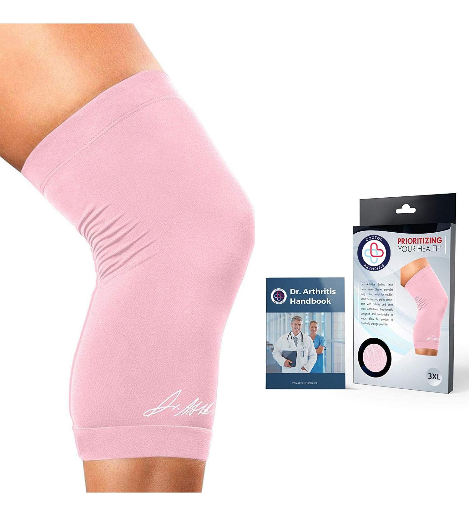 Doctor Developed Ladies Pink Knee Brace & Compression Sleeve | Pain Relief for Arthritis Tendonitis & Injury - 3X-Large - Buy Online on GoSupps.com