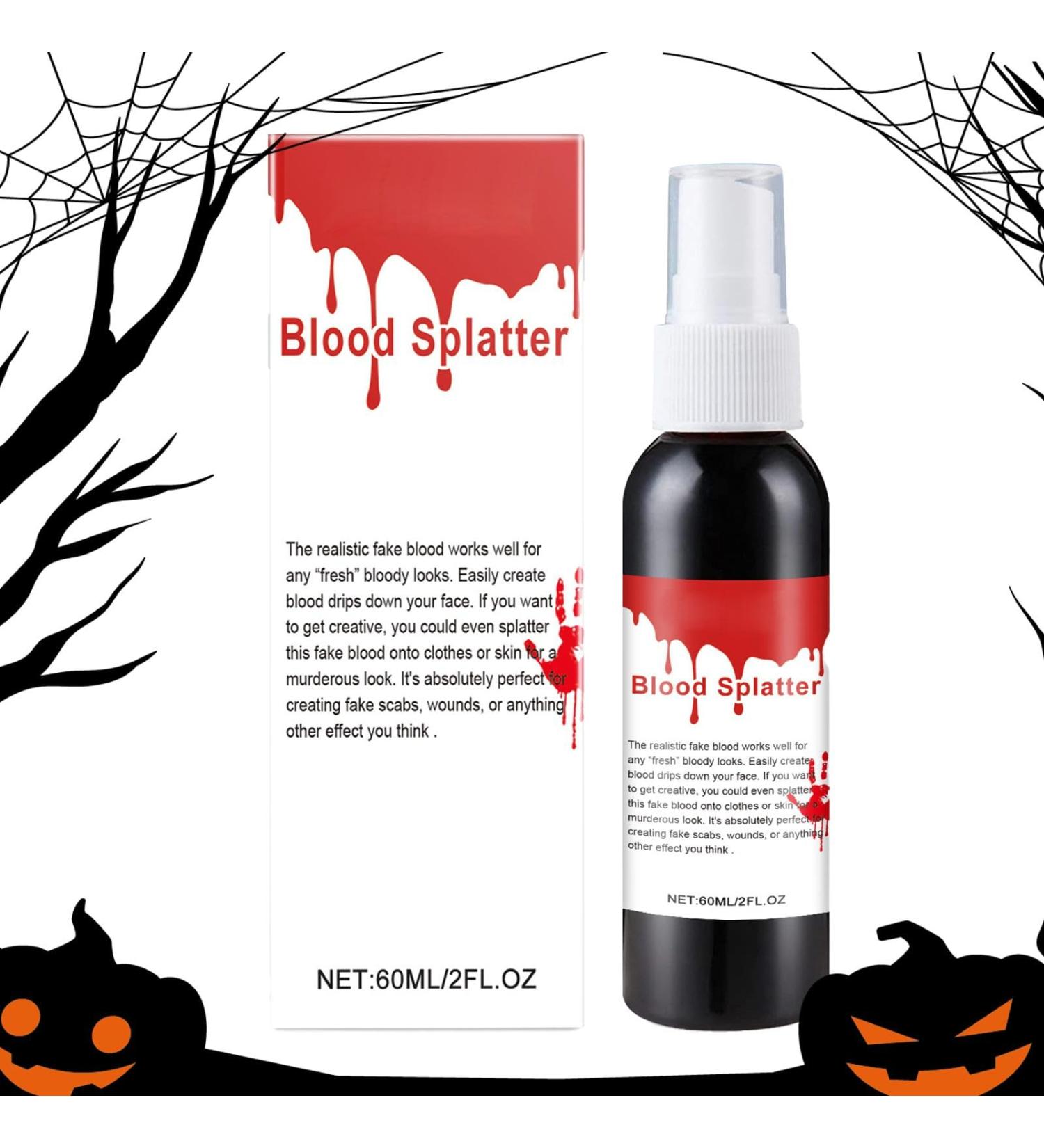 Halloween Artificial Blood Spray Realistic 60ml Artificial Blood Spray Washable Halloween Stage Makeup Scene Blood Splash for Makeup Zombie Vampire Cosplay - Buy Online on GoSupps.com