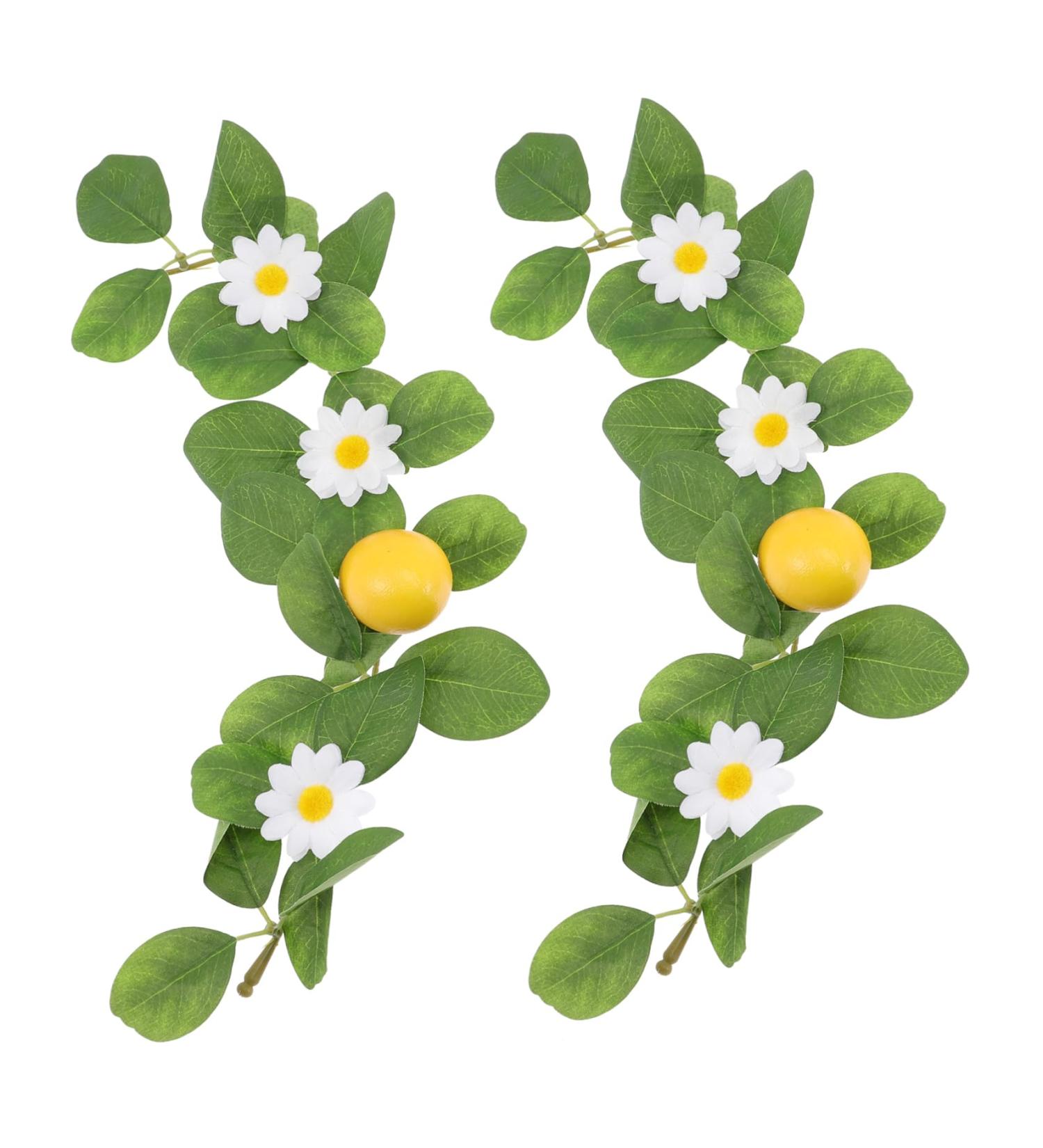 HOMSFOU 4 Pcs Simulation Lemon Pendant Decorative with Lemon Lemons for Decoration Mantel Garland Fake Lemons Artificial Flower Floral Wreath Vines for Bedroom Rose Leaves Summer Plastic - Buy Online on GoSupps.com