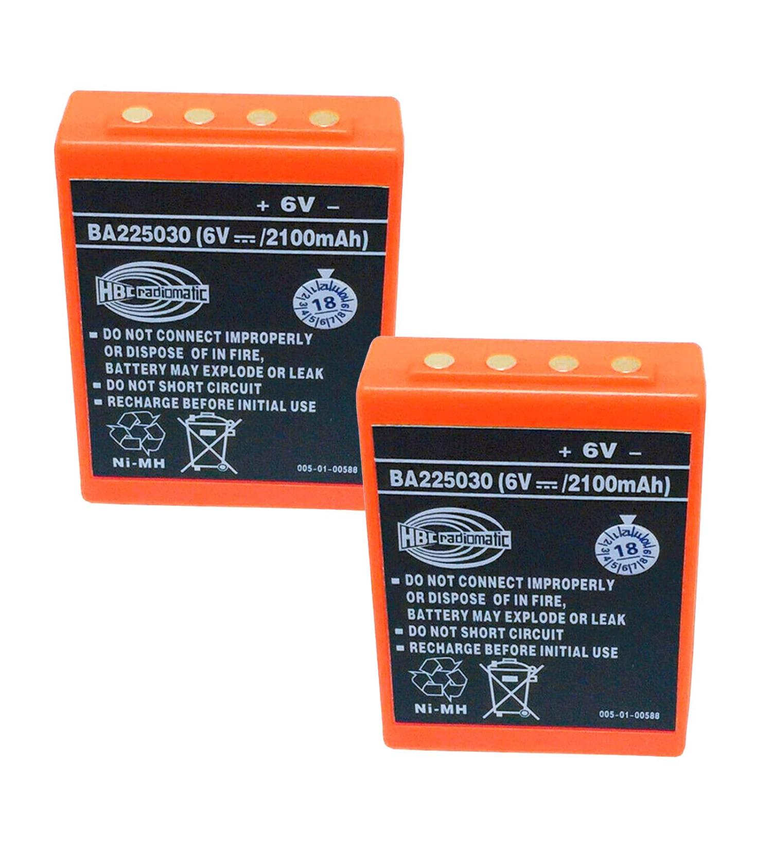 Buy 2 Pack HBC Radiomatic BA225030 6V 2100mAh Ni-Mh Rechargeable Batteries for Crane Remote Control & Pump Truck - International Shipping Available - Buy Online on GoSupps.com