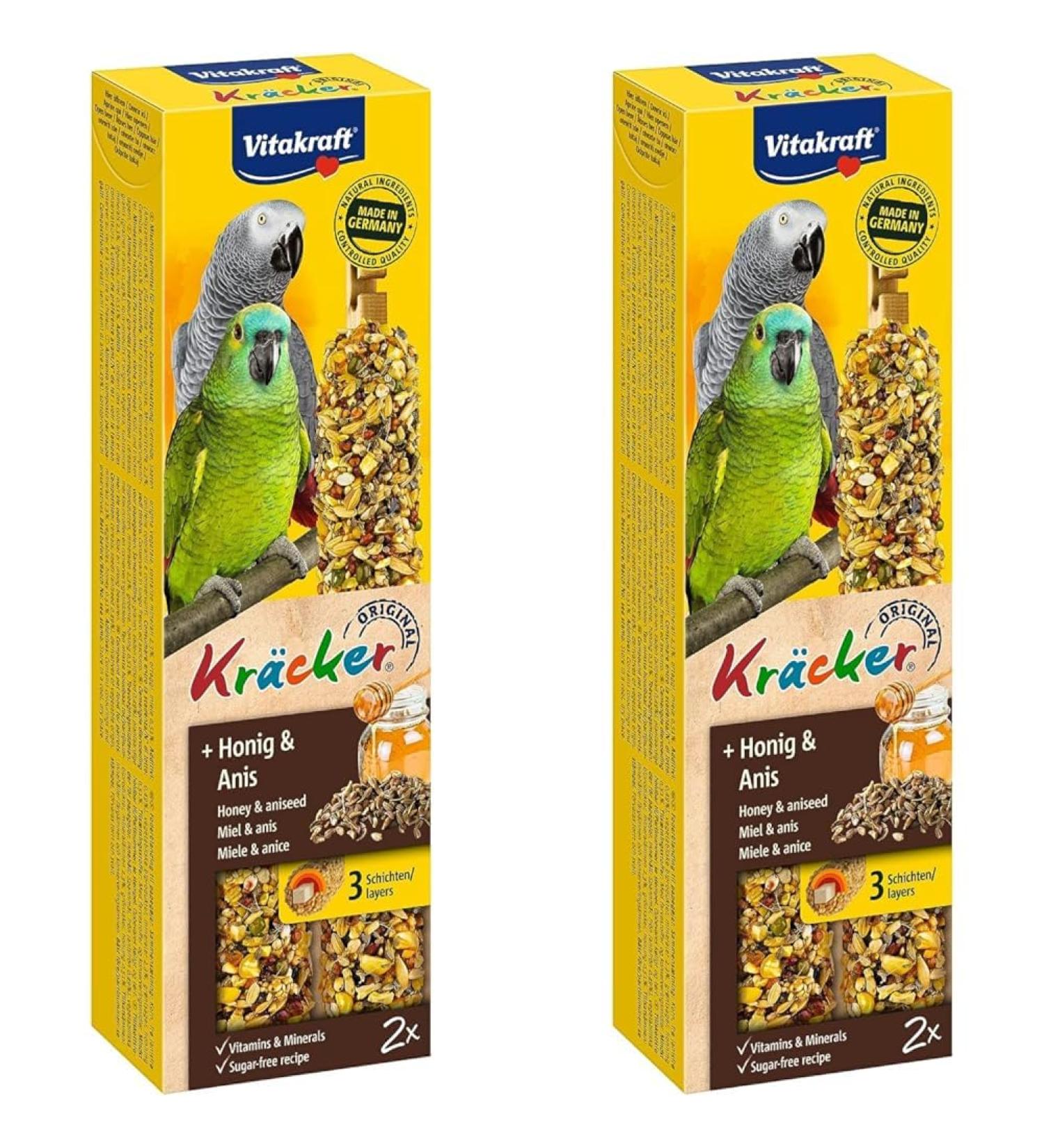 Vita Power Kr cker for Parrots - Honey & Anise Sugar-Free Nibbles (2-Pack) - Buy Online on GoSupps.com
