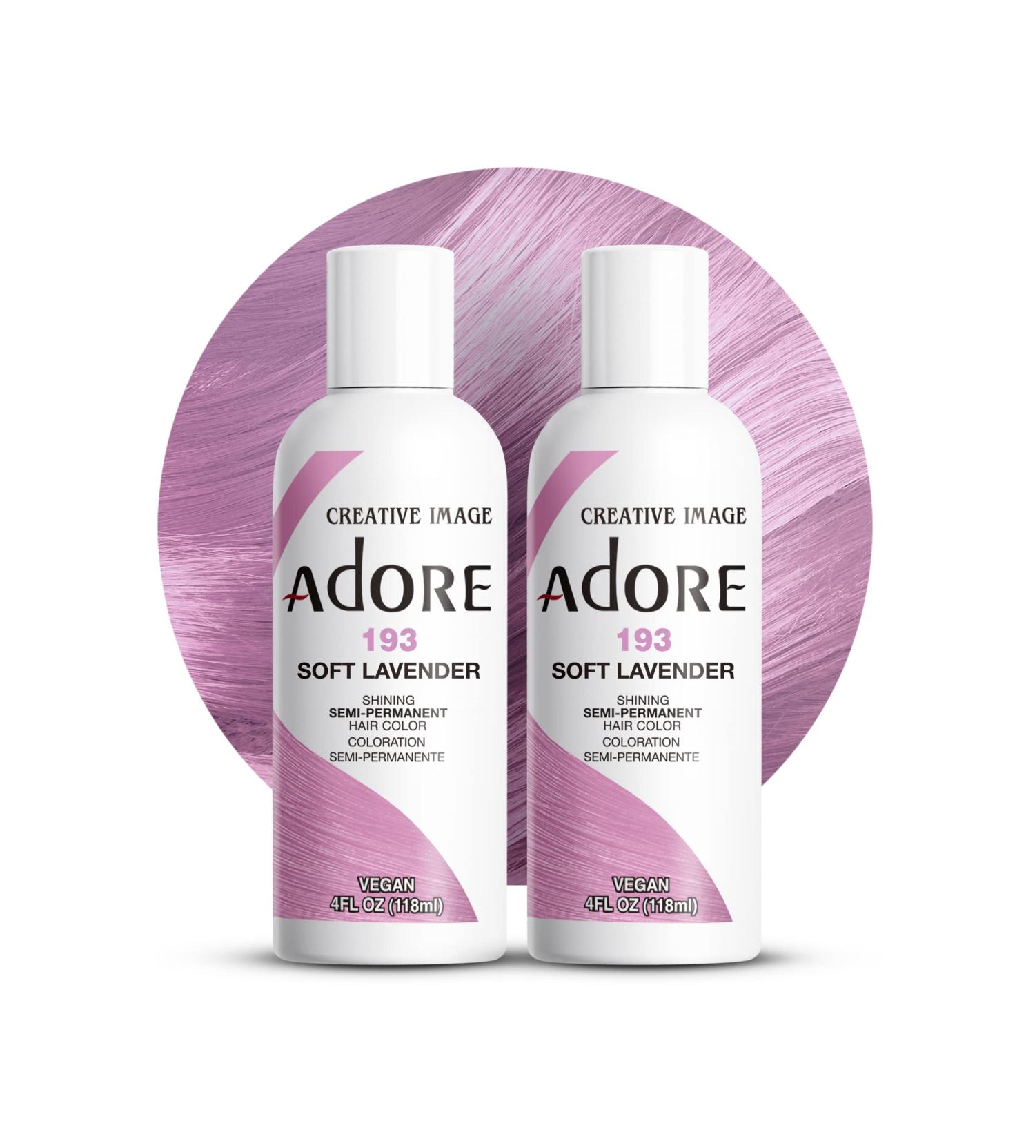 Adore Semi Permanent Hair Color 4 Fl Oz - Vegan and Cruelty-Free Dye in Soft Lavender - Pack of 2 - Buy Online on GoSupps.com