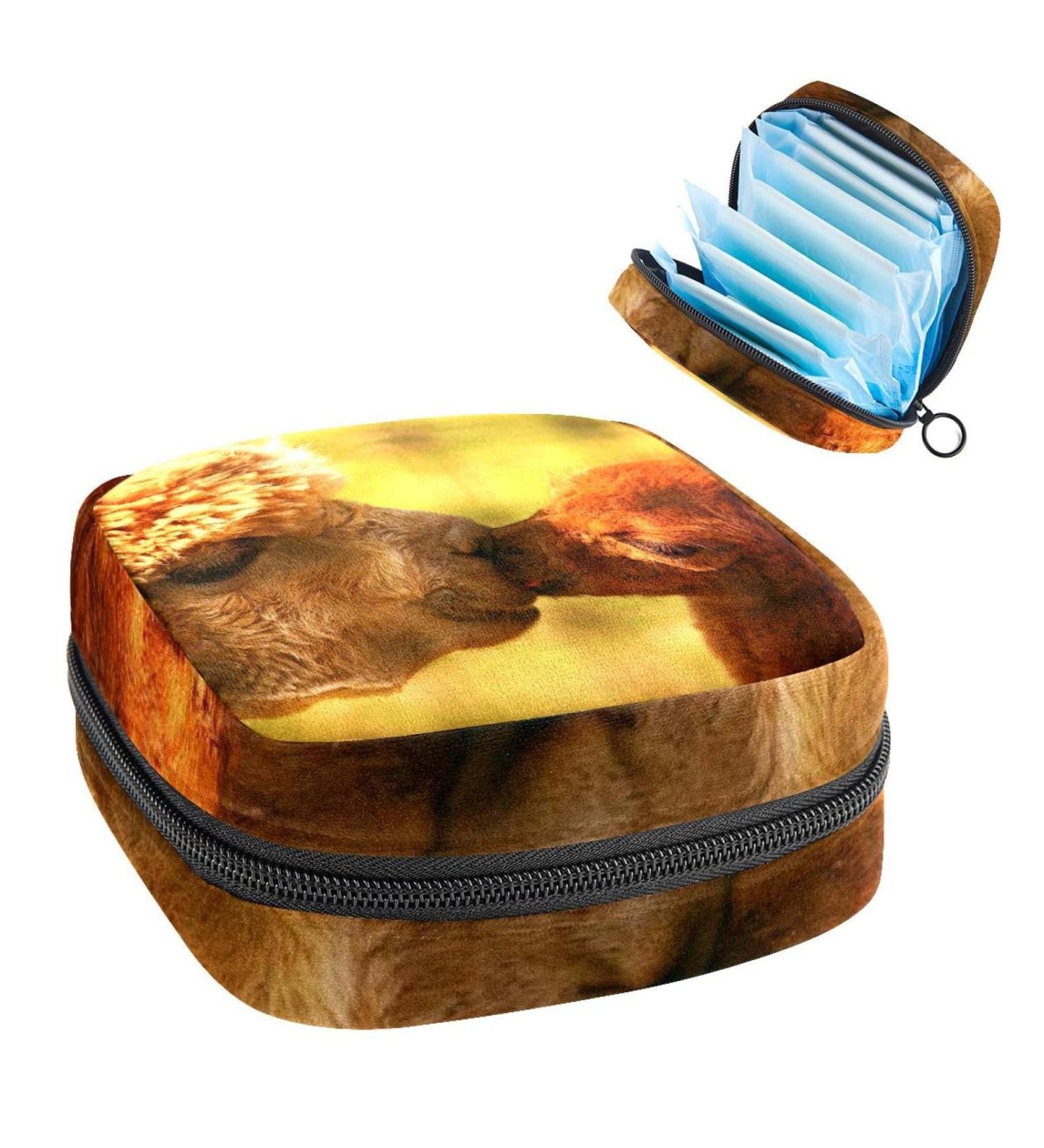 GIAPB Period Bag Sanitary Napkin Storage Bag Period Pouch Travel Makeup Bag Alpaca Animal Color474 - Buy Online on GoSupps.com
