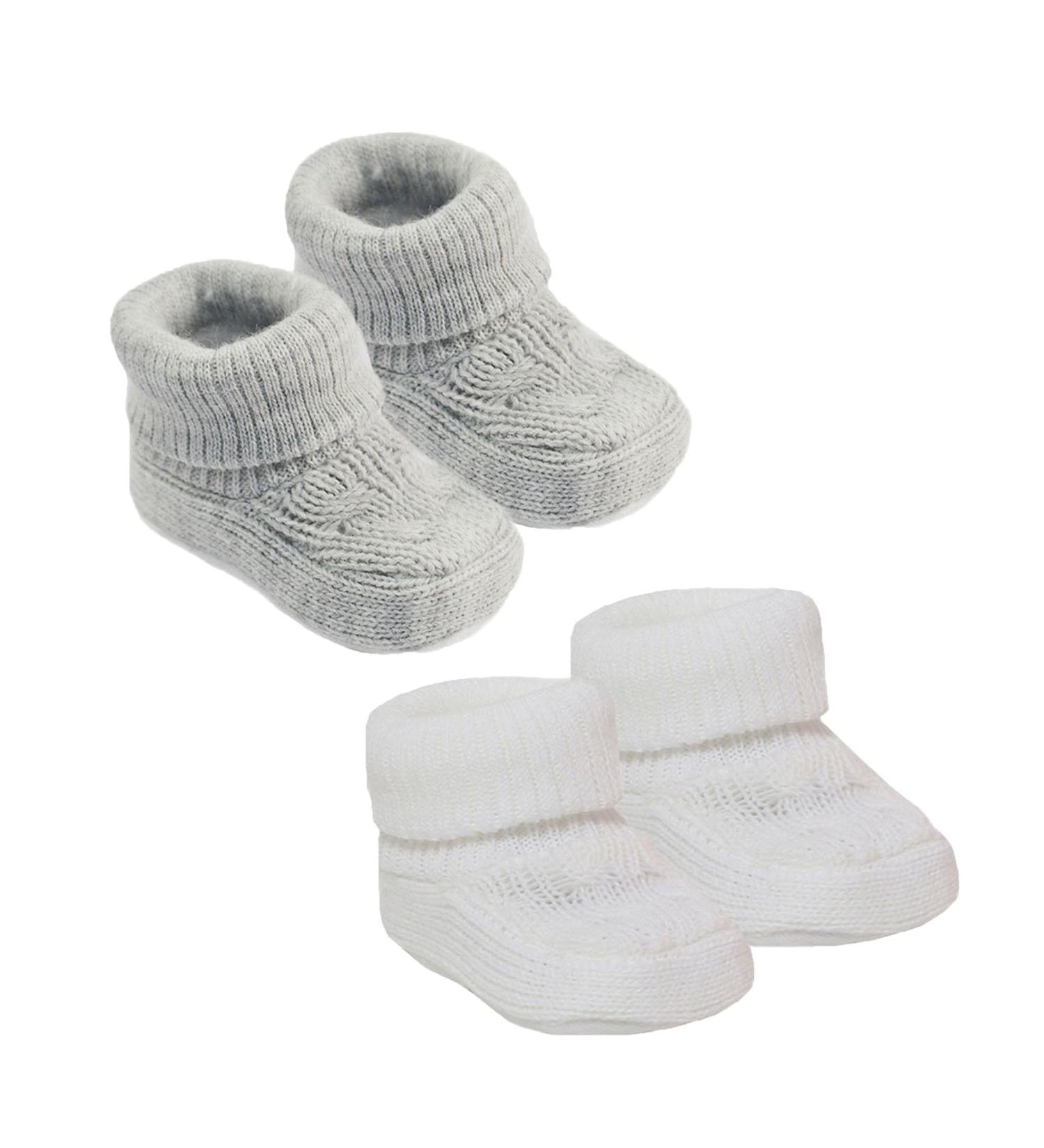 Royal Icon 2 Pairs Baby Booties 0-3 Months - Soft & Stylish Baby Slippers for Boys & Girls - Ideal for Indoor & Outdoor Use - Buy Online on GoSupps.com