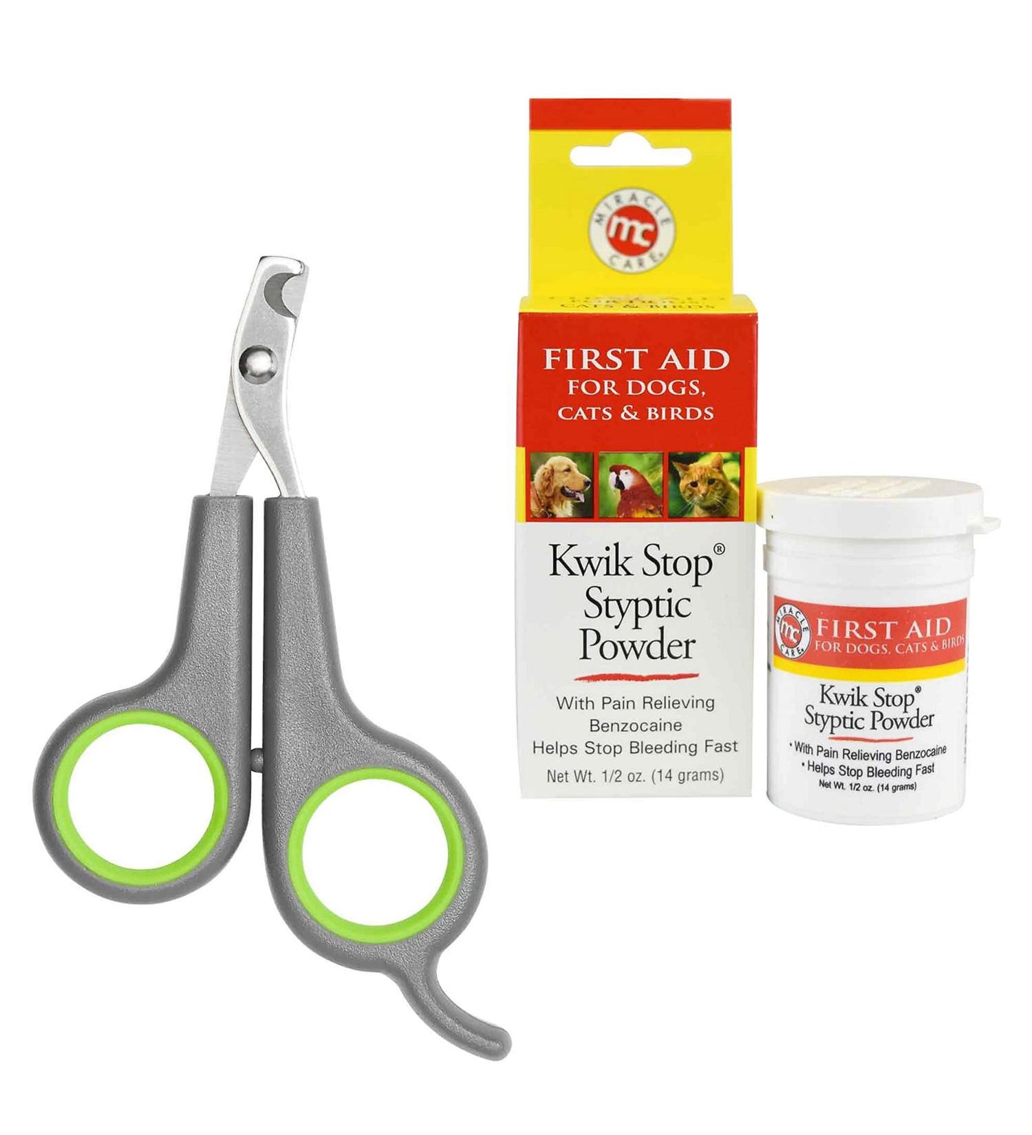 Nail Clipper & Kwik Stop Styptic Powder Bundle for Pets - Grooming Essential - Buy Online on GoSupps.com