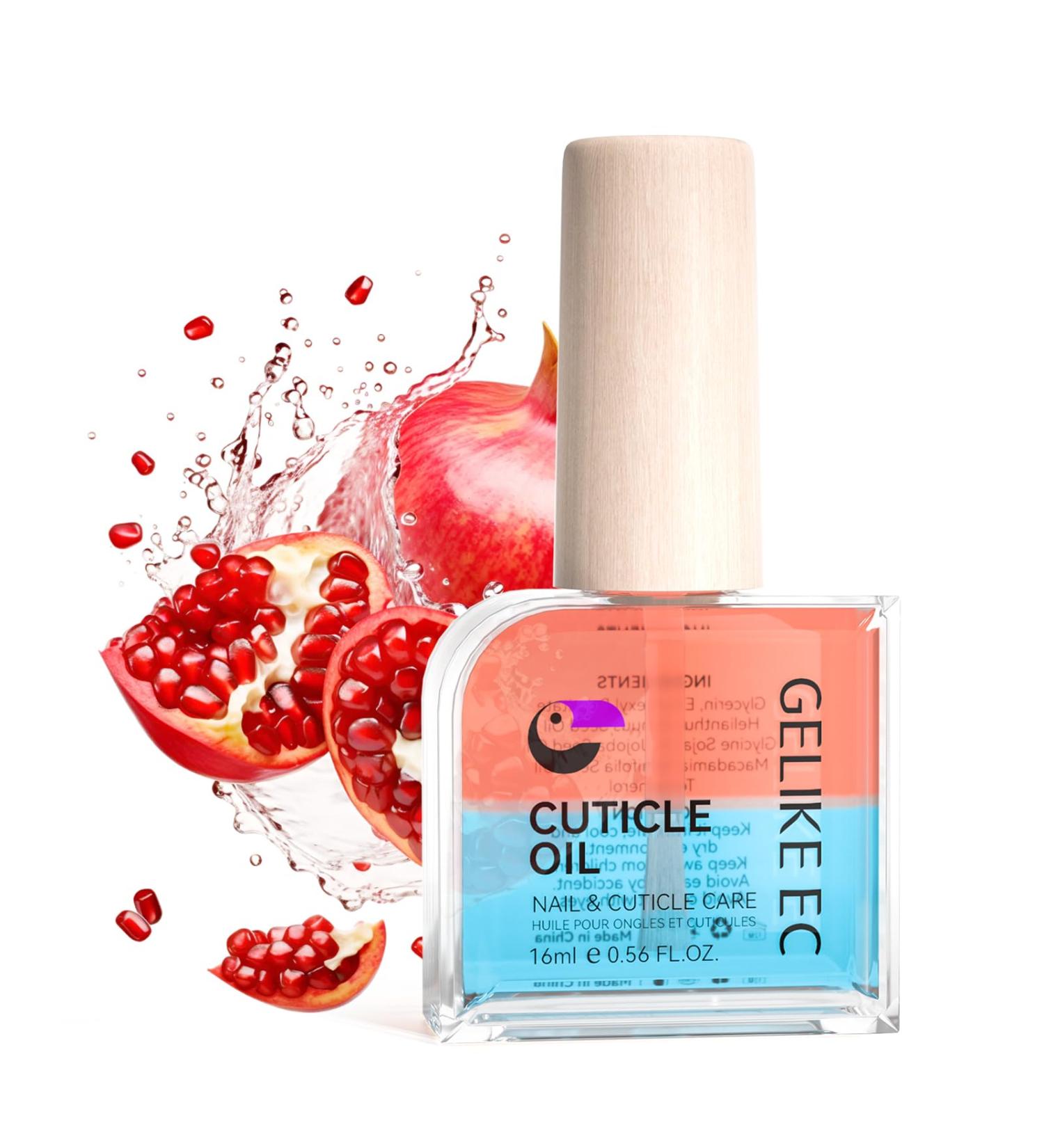 Gelike EC Cuticle Oil For Nails - Natural Pomegranate Smell Essential Oil Blend of JOJOBA Oil and Vit E Smooth and Nourishing Nails 16ml 01 - Pomegranate - Buy Online on GoSupps.com