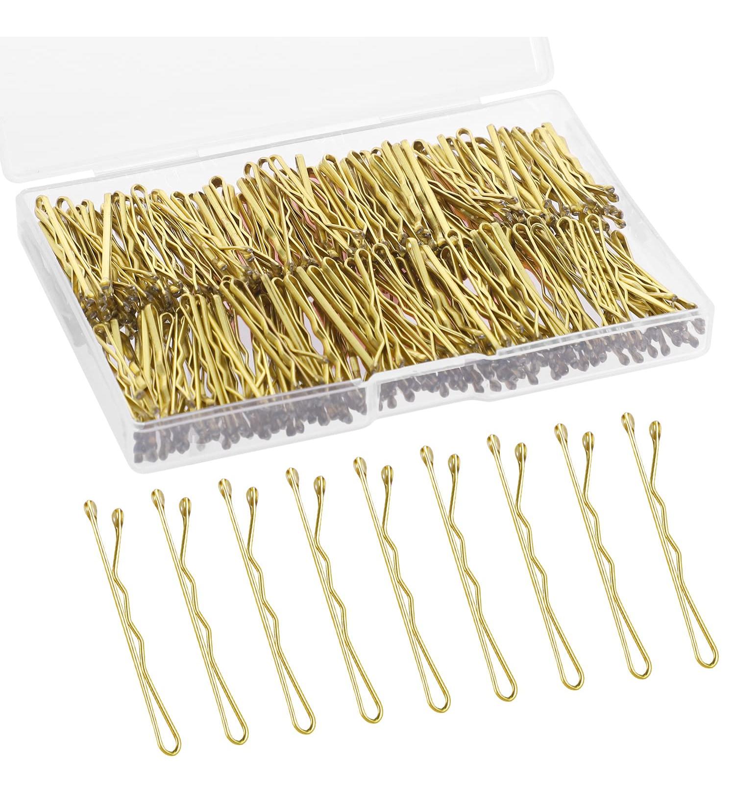 250Pcs 1.38 Inch Blonde Mini Bobby Pins with Storage Box for Kids Girls and Women - Buy Online on GoSupps.com