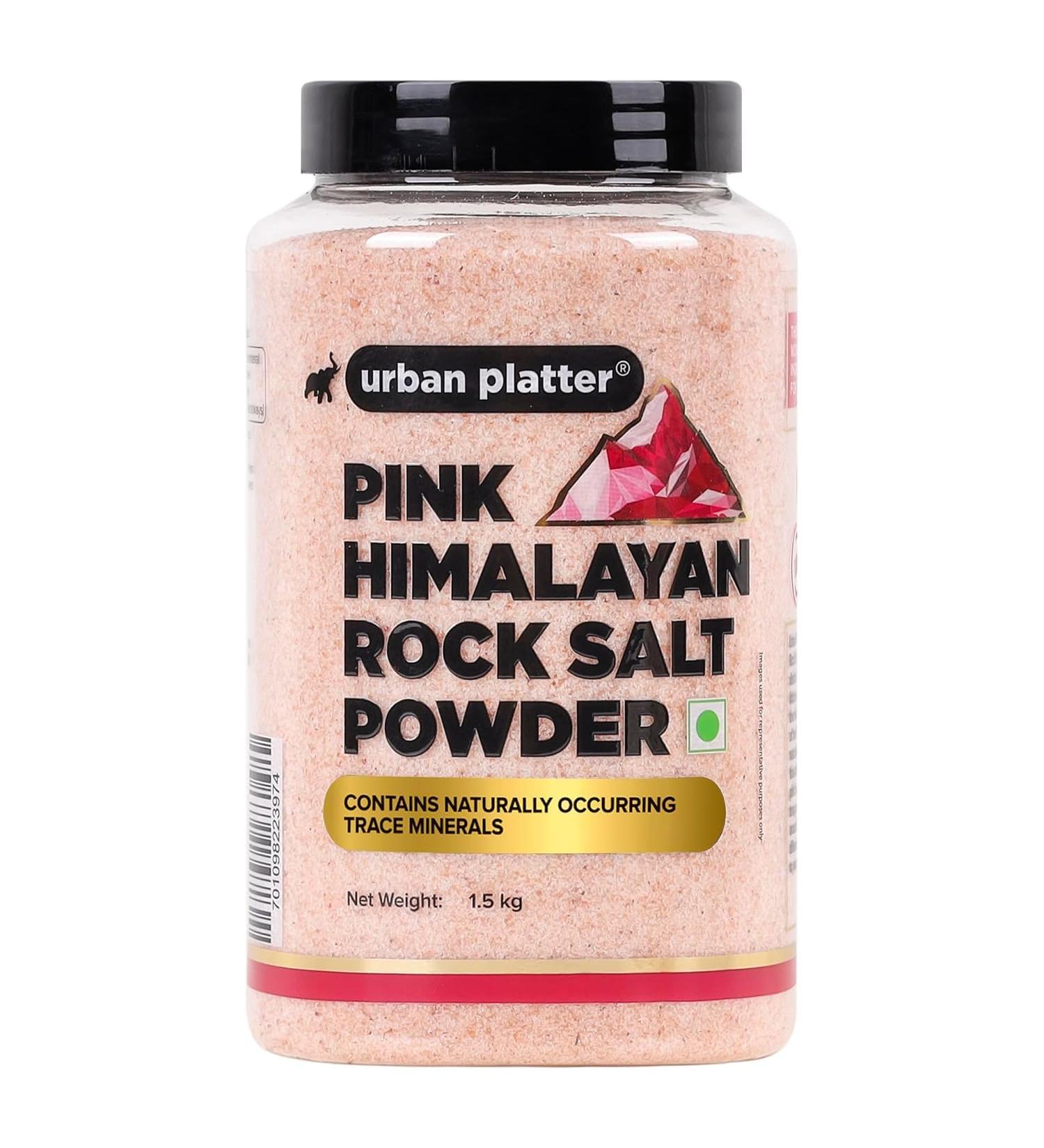 Pink Himalayan Rock Salt Powder 1.5kg (Unrefined | Additive Free | 100% Pink Rock Salt | Sendha Salt | PET Jar) - Buy Online on GoSupps.com