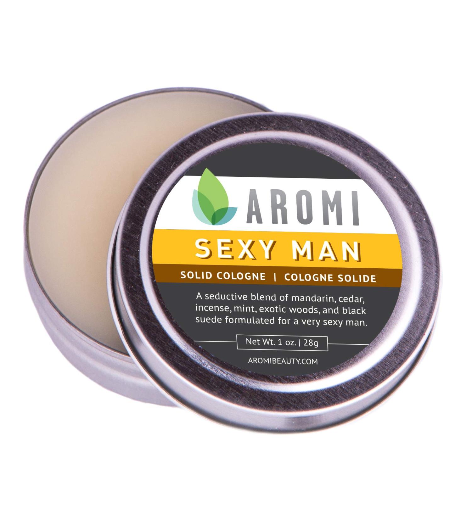 Aromi Solid Cologne | Aromatic Woodsy Men's Fragrance Mandarin Mint and Suede Scent Vegan Cruelty-free Gift for Him Stocking Stuffer Travel (Sexy Man) - Buy Online on GoSupps.com
