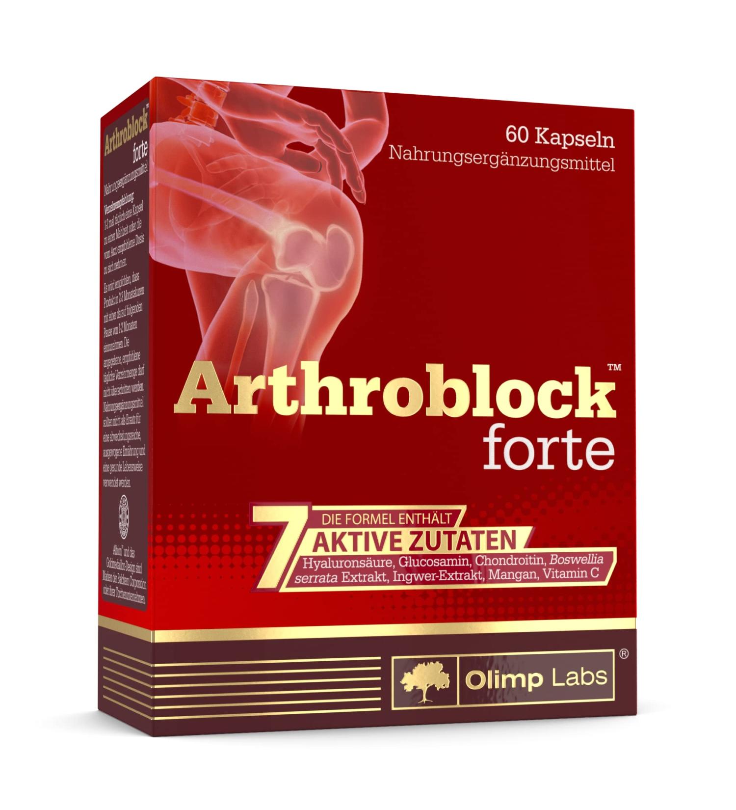 Olimp Labs Arthroblock Forte - Dietary Supplement for Bones Cartilage & Connective Tissue | 60 Capsules - International Shipping Available - Buy Online on GoSupps.com