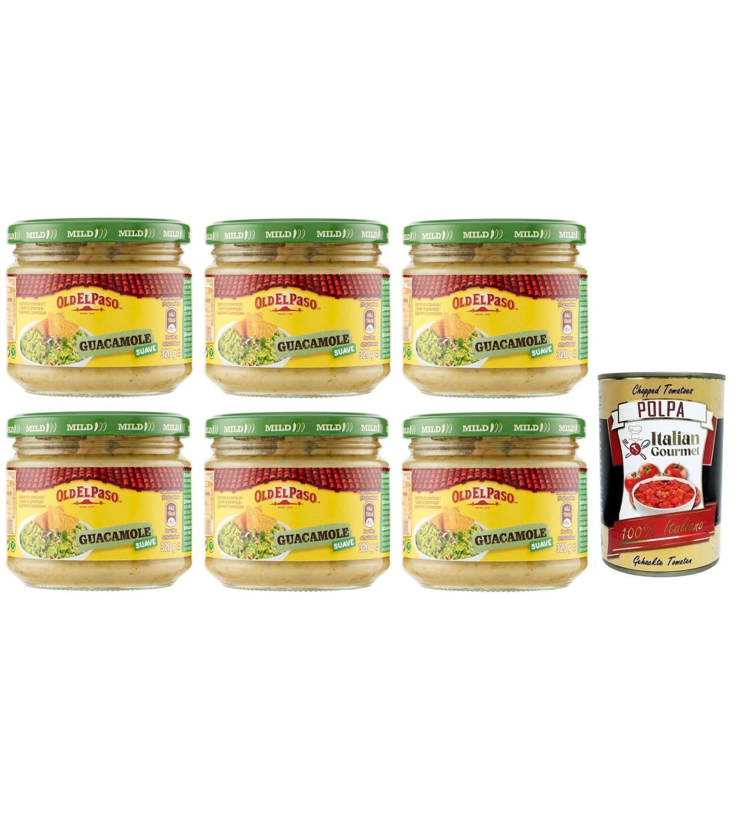  Italian Gourmet E.R. Old el Paso Salsa Guacamole Sauces with Avocado for Appetizers with Exotic Aromas 320g + Italian Gourmet Polpa di Pomodoro Box 400g - Buy Online on GoSupps.com
