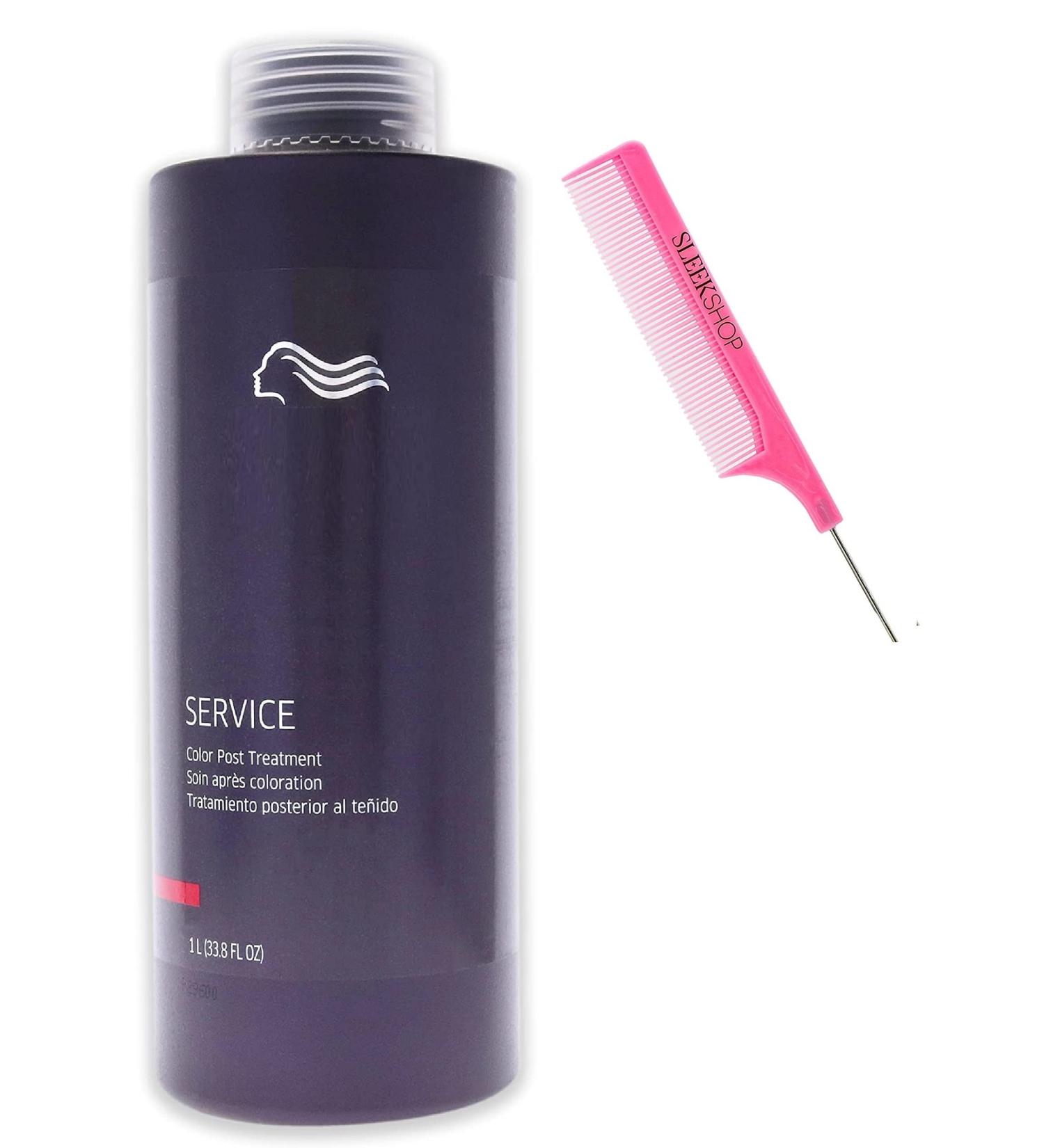 stinaface Comb + COLOR POST TREATMENT Service by WeIIa After-Coloring Masque Deep Conditioner Hair Mask (w/PINK Argan-Infused Rat Tail Comb) (33 oz (PACK OF 2))