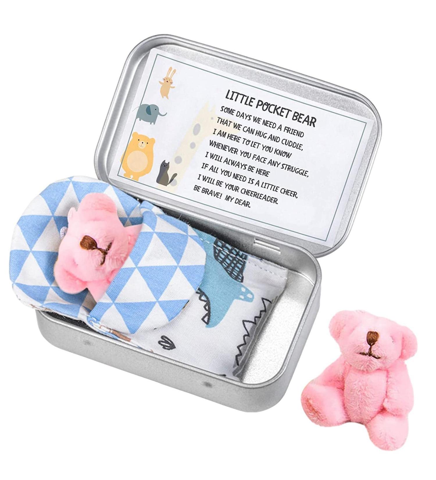 Xiaolan Taschenb r | Personalized Stuffed Bear in a Can | Comforting Pink Bear for Children | International Shipping Available - Buy Online on GoSupps.com