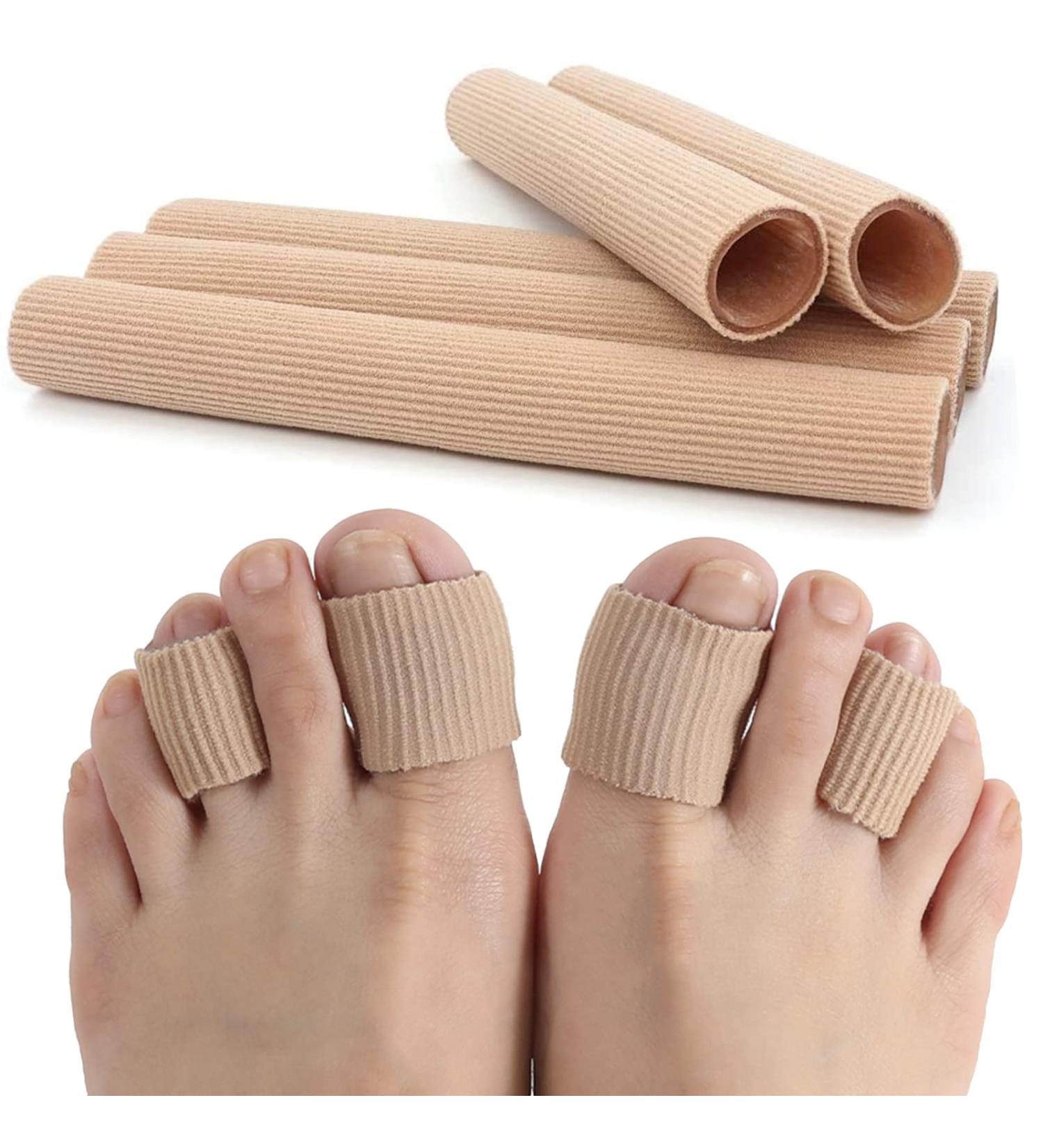 Cuttable Toe Tubes Sleeves 5 Pack with Silicone Gel Lining - Toe Protector for Bunion, Hammer Toe, Callus, Corn - One Size Fits All - Buy Online on GoSupps.com
