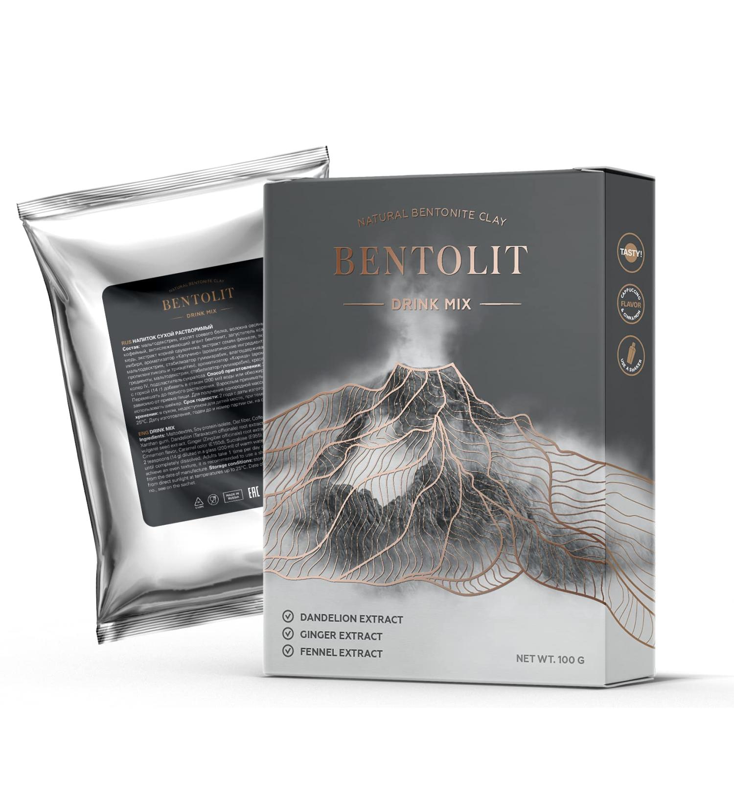 Hendel Bentolit Detox Drink - 100g Bentonite Clay & Soy Protein Dry Mix Cleanse - Buy Online on GoSupps.com