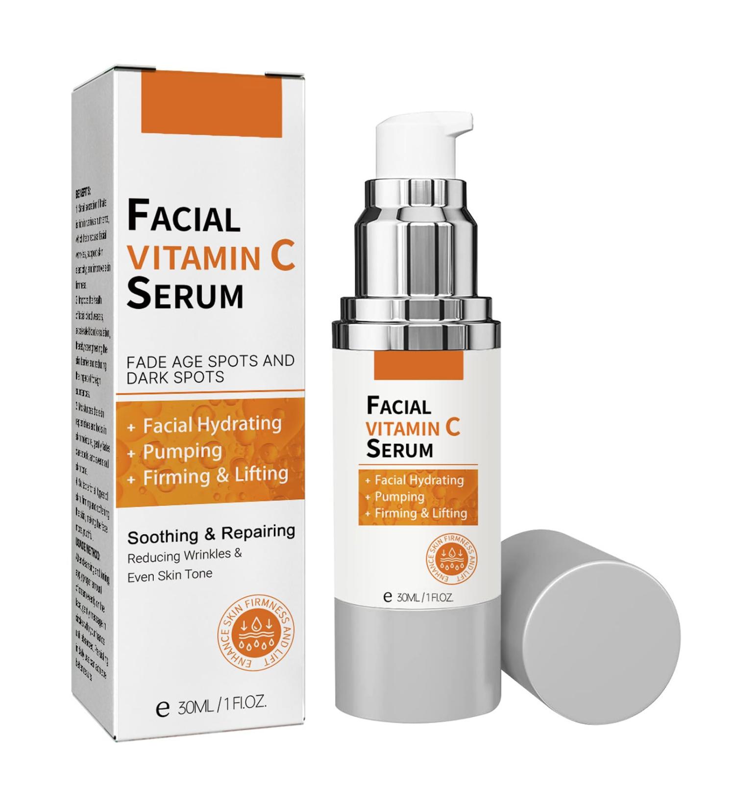 Vitamin C Serum for Face Hyaluronic Acid Serum for Face Vitamin C Serum for Face with Vitamin E & Nicotinamide Fade Aging Wrinkles & Anti Aging Even Skin Tone Lifting Face Moisturiser for Women & Men - Buy Online on GoSupps.com