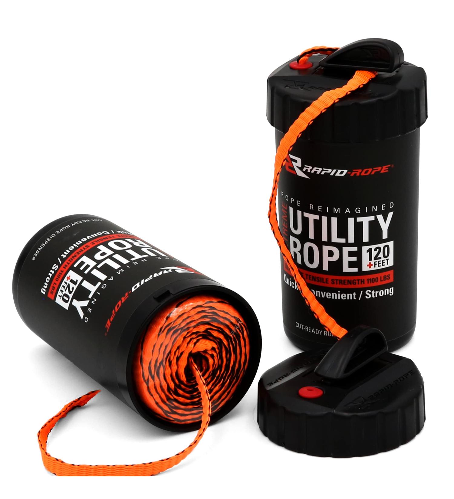 Rapid Rope Canister (Orange) - 120ft 1100lb Tested Nylon Paracord for Hiking, Camping, Survival & Climbing - All Purpose Outdoor Rope - Buy Online on GoSupps.com