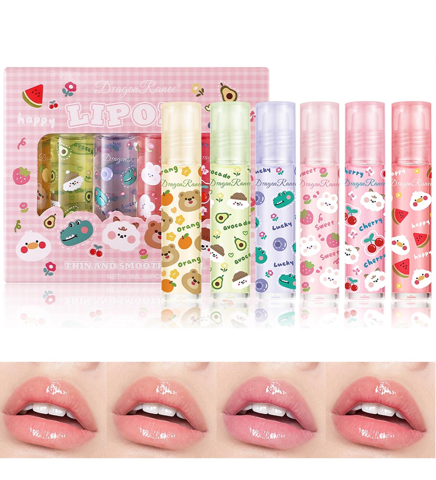 6pcs Roll-On Lip Gloss Set Gloss L vres Aromatis Aux Fruits Maquillage Brillant Pour Les Enfants Et Les Adolescents Non Toxique Adapt Aux Enfants - Buy Online on GoSupps.com