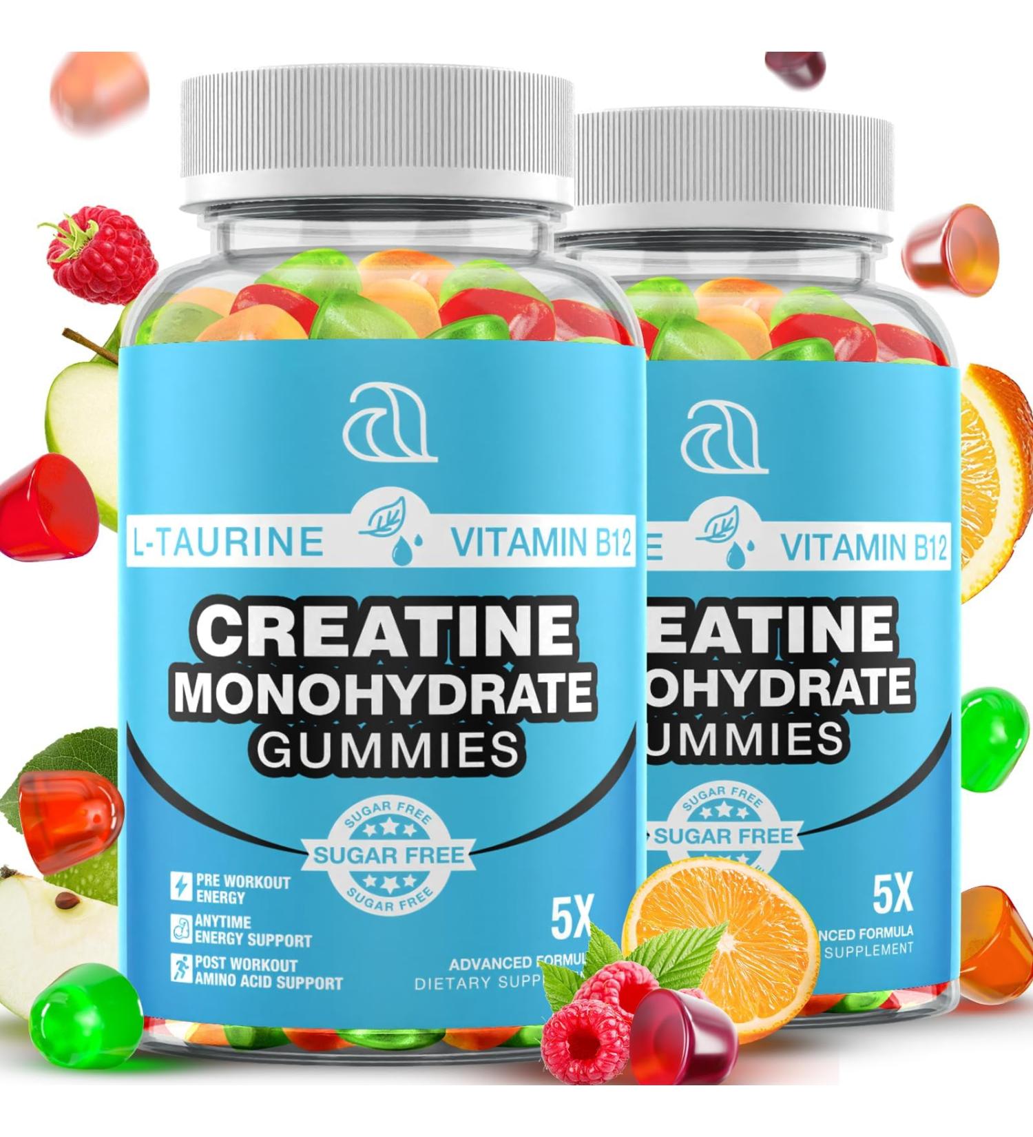 Creatine Gummies for Women & Men - Creatine Monohydrate Gummies Tasty Chewable Supplement Muscle Support & Energy Boost (2 Pack) 80 Count (Pack of 2) - Buy Online on GoSupps.com