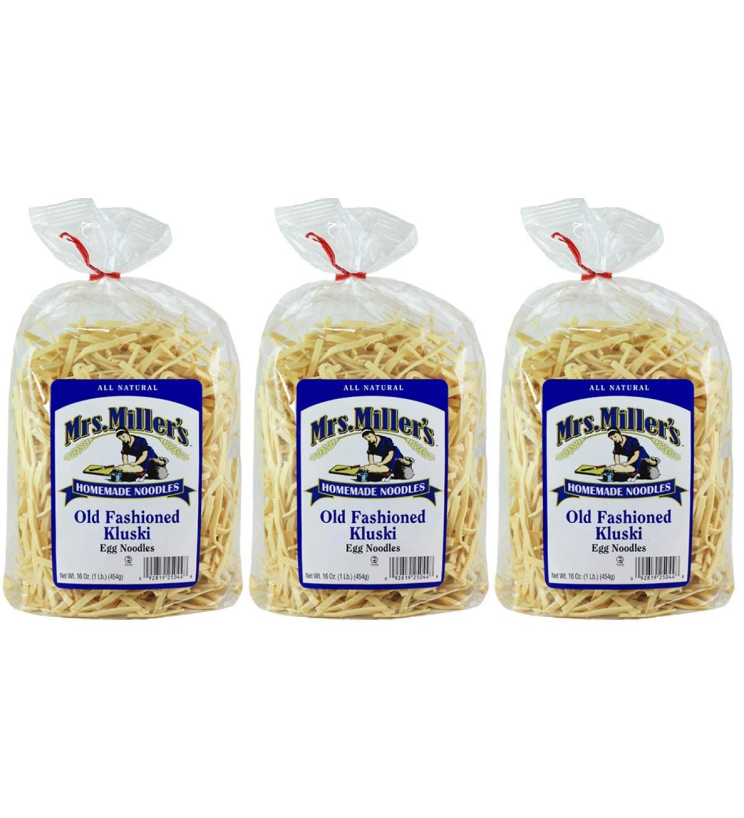 Mrs Miller Kluski Noodles, 16-Ounce Bags (Pack of 3)
