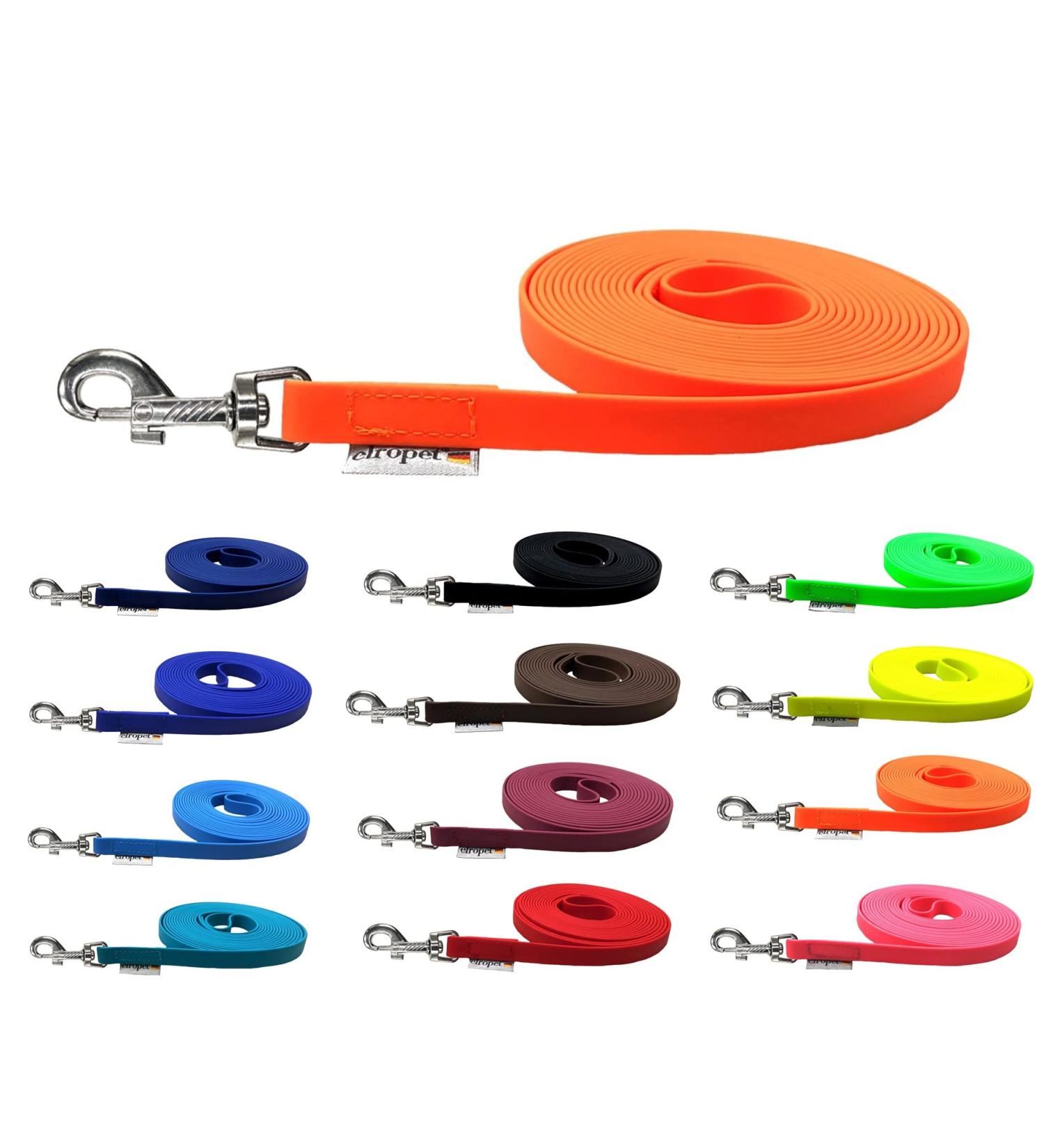 Biothane Drag Line for Dogs - Durable Leash for Medium/Large Breeds | 16mm 2m/3m/5m/10m/15m Options in Neon Orange - Buy Online on GoSupps.com