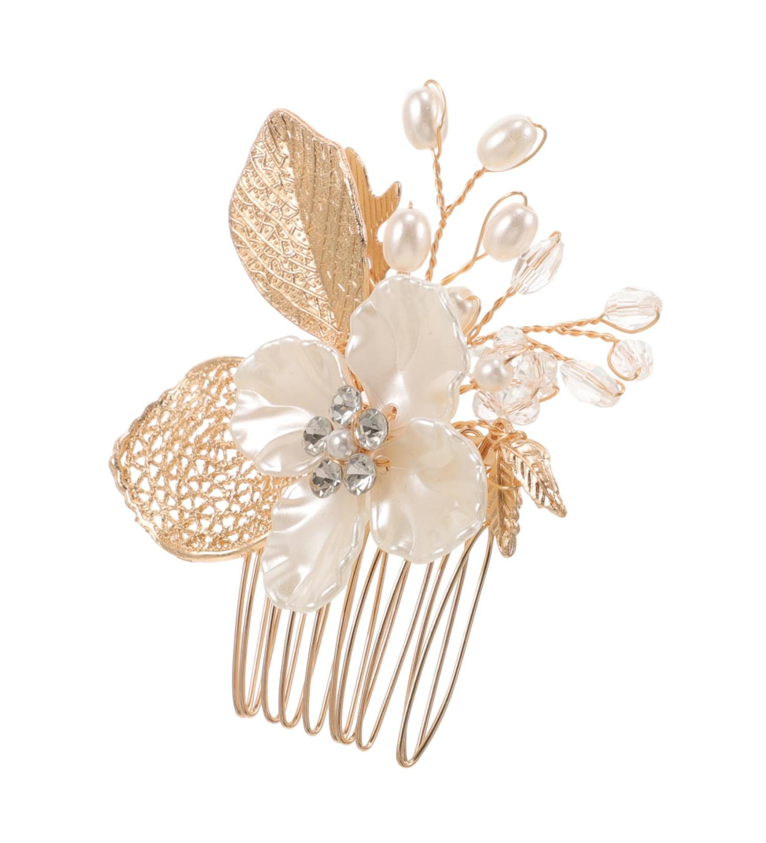 HAPINARY Gold Leaf Side Comb Decorative Hair Combs Hair Comb Clips Hair Accessories for Girl Headpiece Leaf Hair Comb Womens Headpiece Hair Accessories for Women Bride Headpiece - Buy Online on GoSupps.com