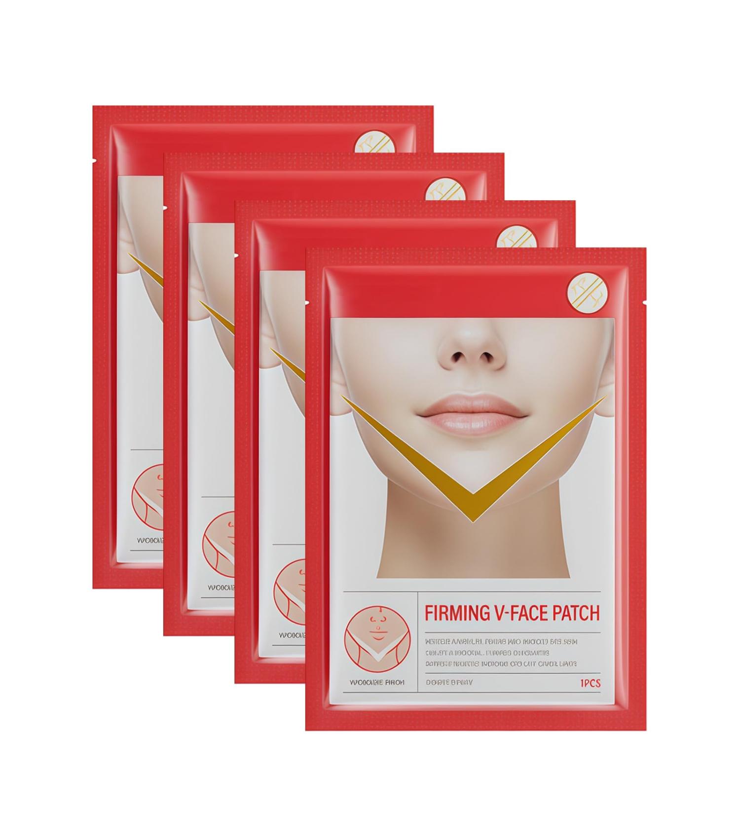 Lot de 4 masques faciaux en V Line pour soulever le menton raffermissant et raffermissant la peau hydrate et nourrit la peau rafra chit les soins de la peau pour homme et femme pour raffermir les