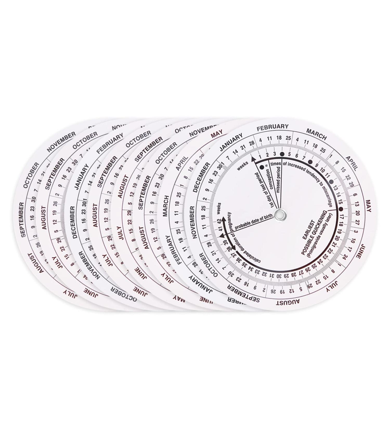 8Pcs Pregnancy Wheel Badge Card  Pregnancy Wheel Due Date Calculator for Doctors Midwives Nurses Pregnant Patients - Buy Online on GoSupps.com