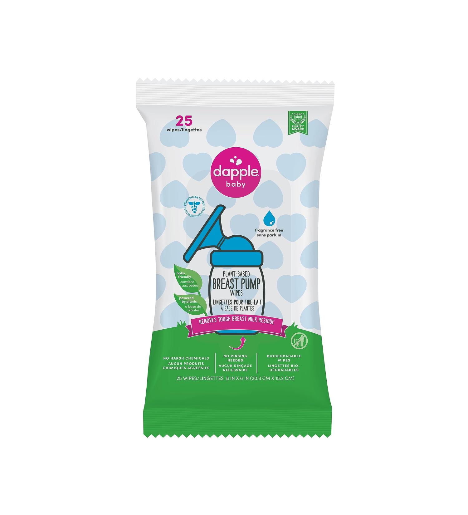 Dapple Baby Breast Pump Cleaner Wipes Fragrance Free 25 count - Buy Online on GoSupps.com