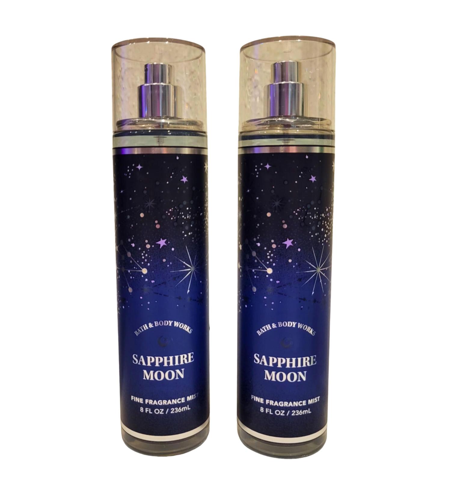 Bath & Body Works Fine Fragrance Mists Set of 2 8oz Each Bottle (Sapphire Moon)