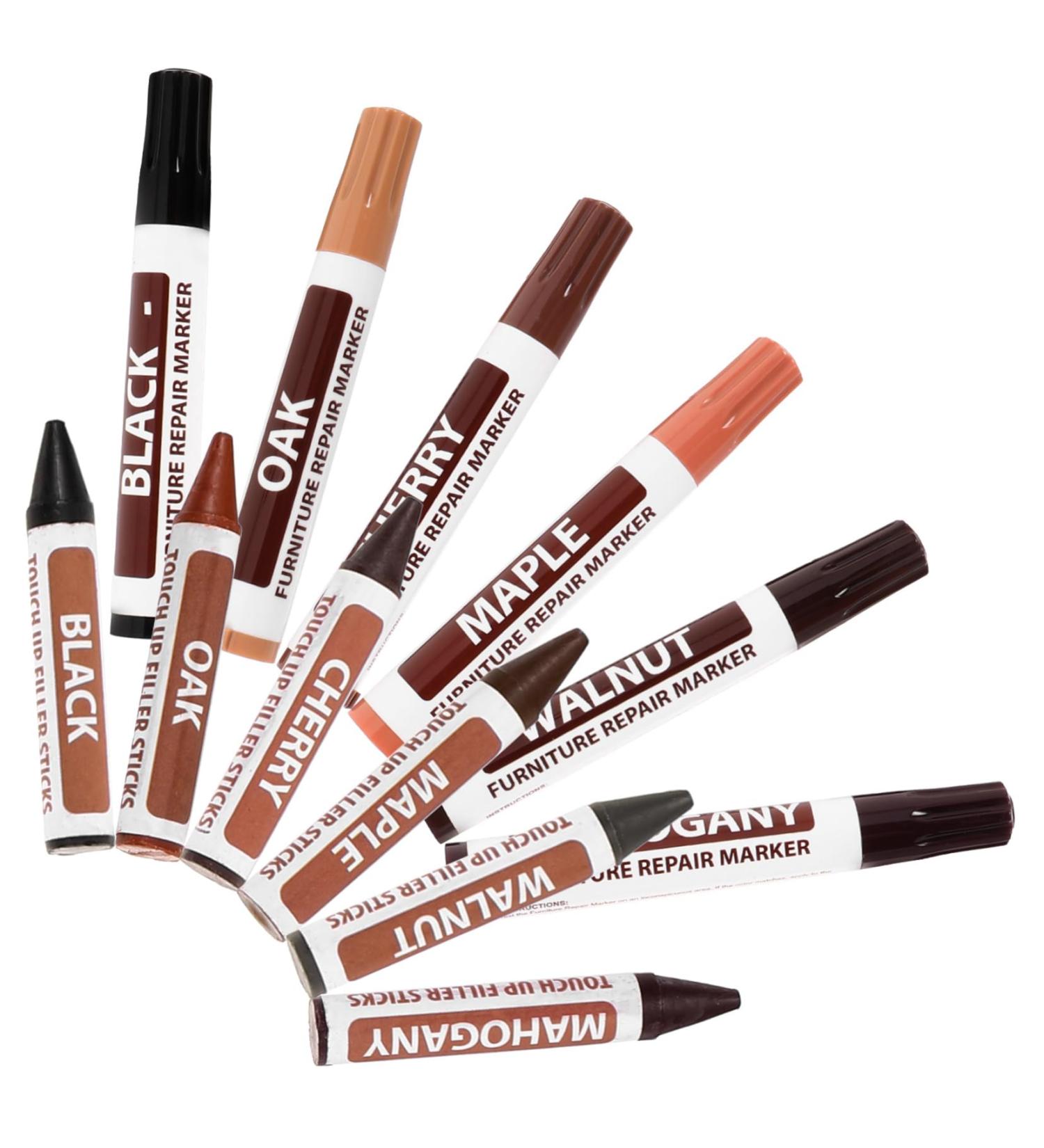 Zerodeko 1 Set Wood Floor Repair Kit - Furniture Scratch & Paint Pen for Easy Fixes | Heavy Color Oil Paint Stick & Wax for Furniture Restoration - Buy Online on GoSupps.com